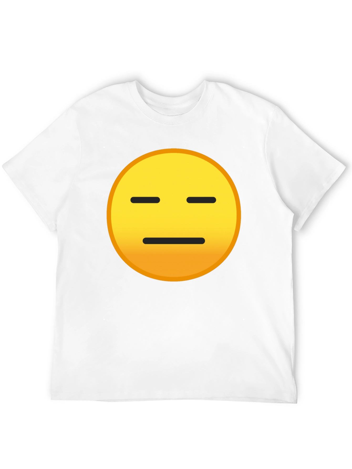Expressionless Emoji Graphic Tee - Black Cotton Blend