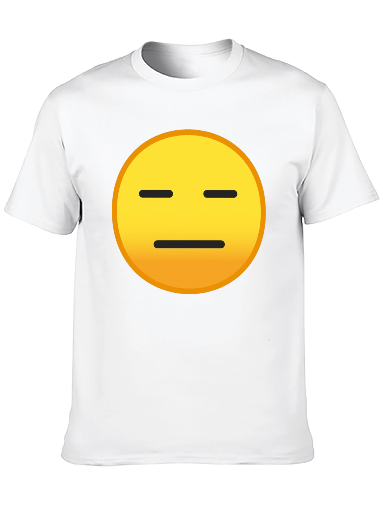 Expressionless Emoji Graphic Tee - Black Cotton Blend