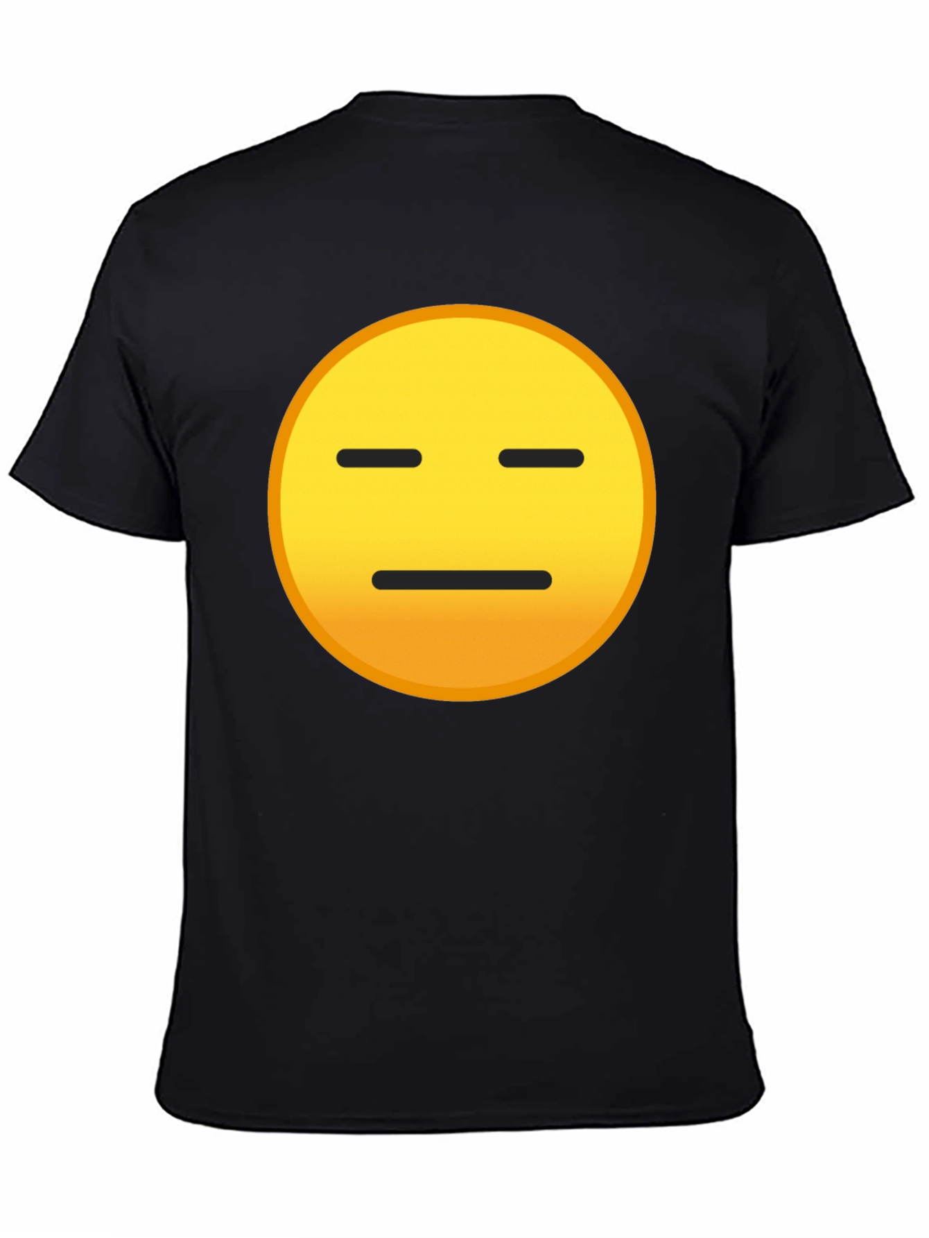 Expressionless Emoji Graphic Tee - Black Cotton Blend