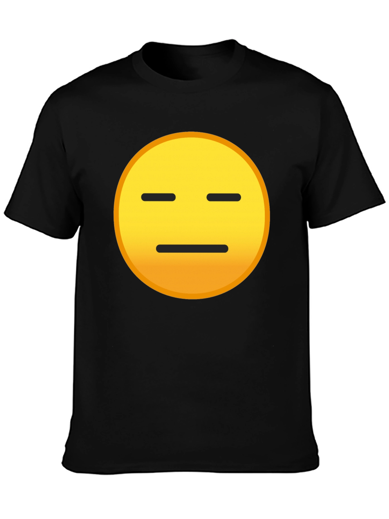 Expressionless Emoji Graphic Tee - Black Cotton Blend