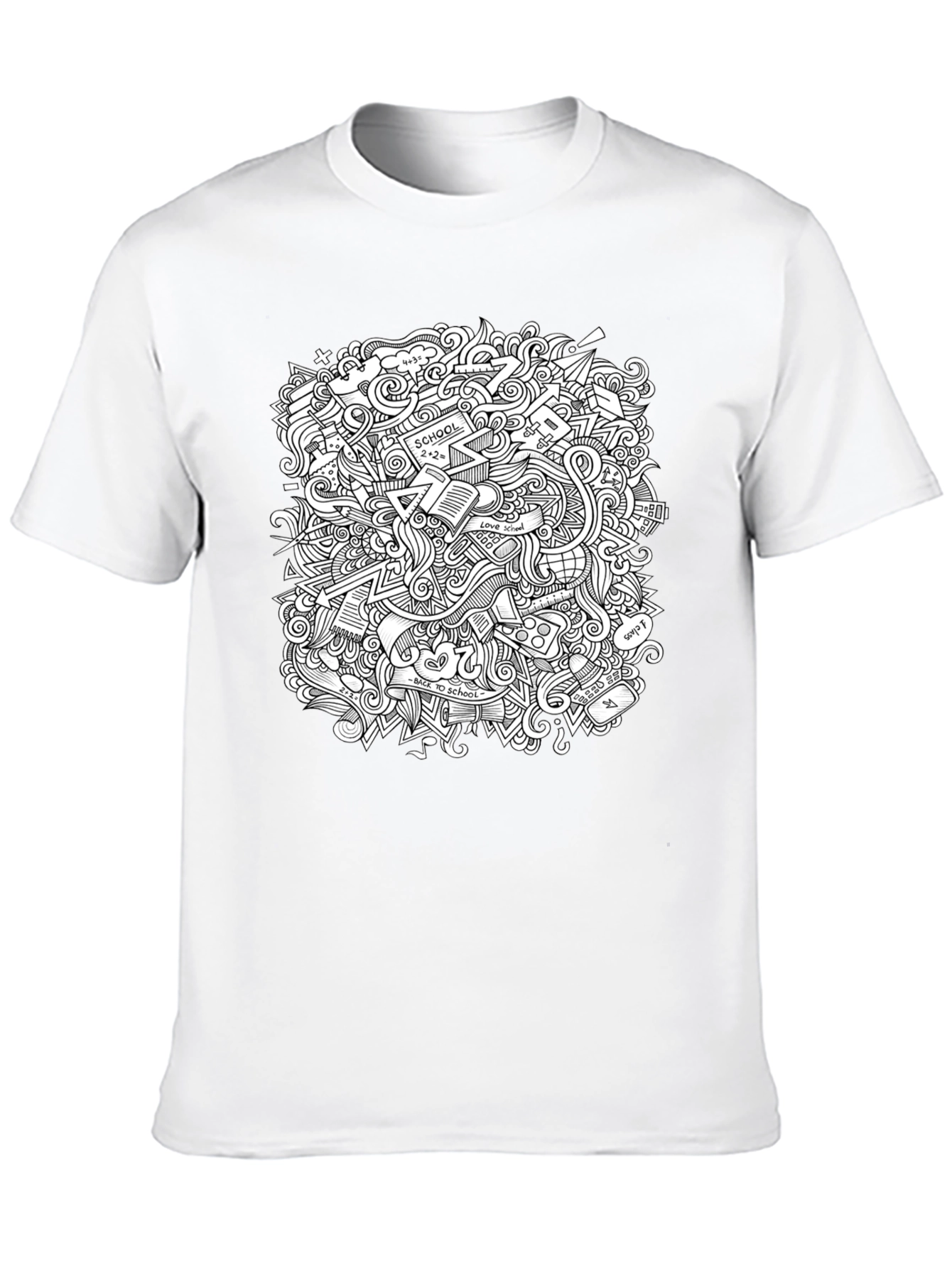Doodle Art Graphic Tee - Back to School Cool