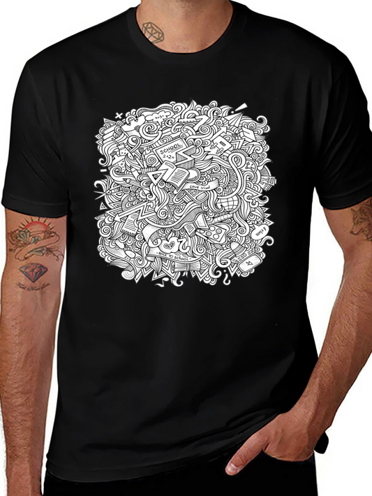 Doodle Art Graphic Tee - Back to School Cool