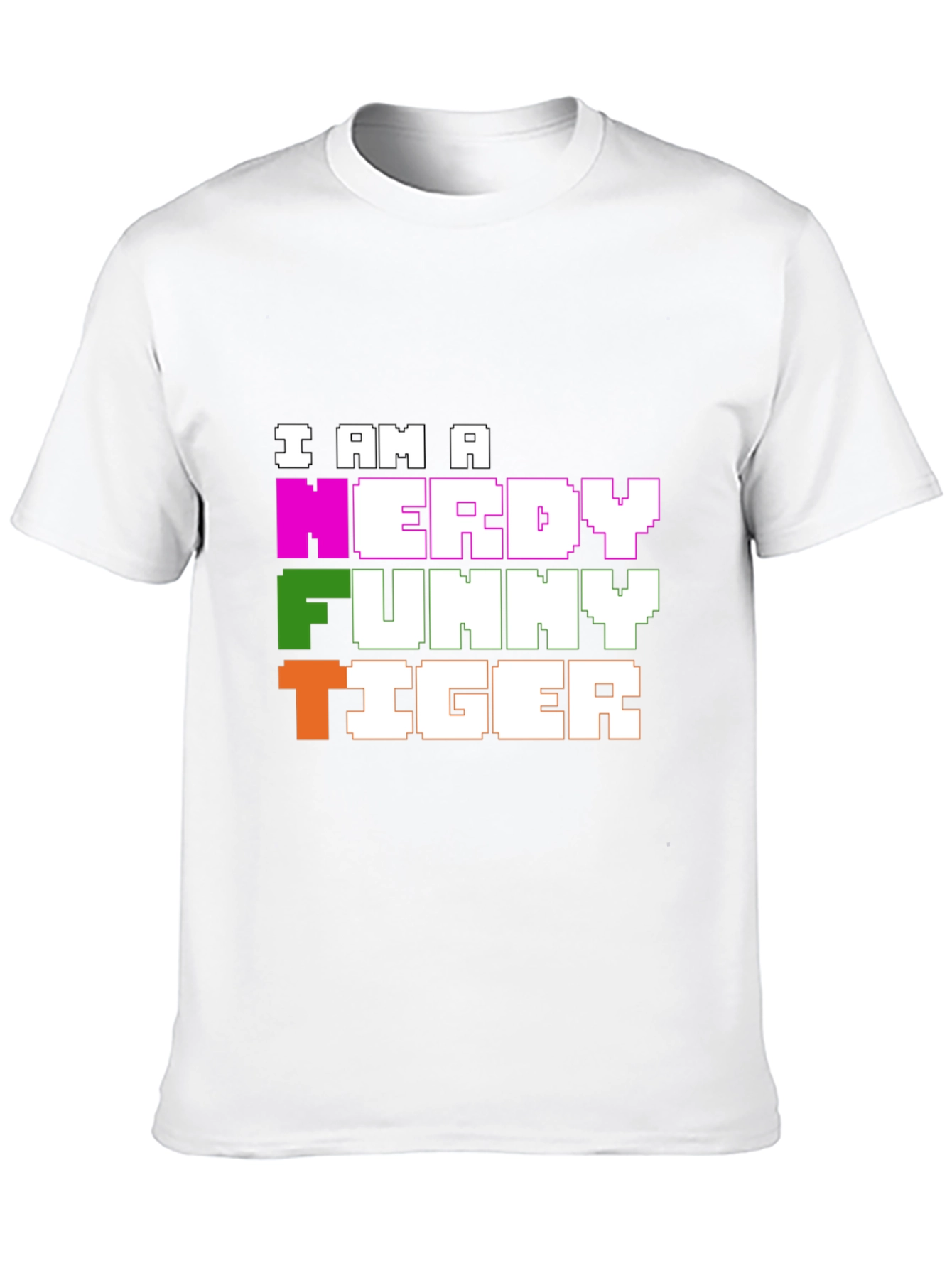 Nerdy Funny Tiger Graphic Tee - Black Cotton T-Shirt