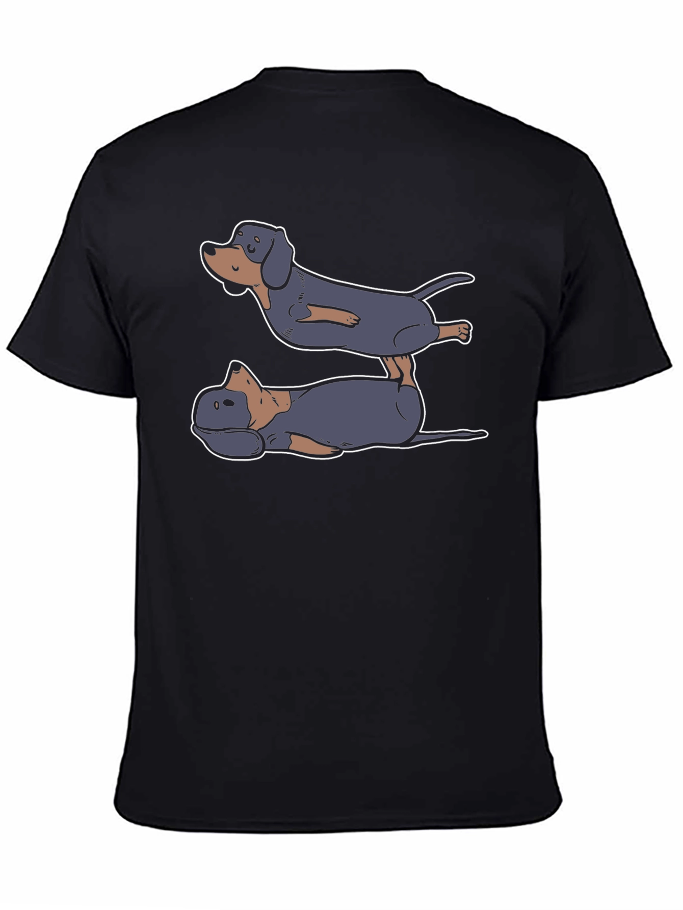 Dachshund Yoga T-Shirt - Black Cotton Tee