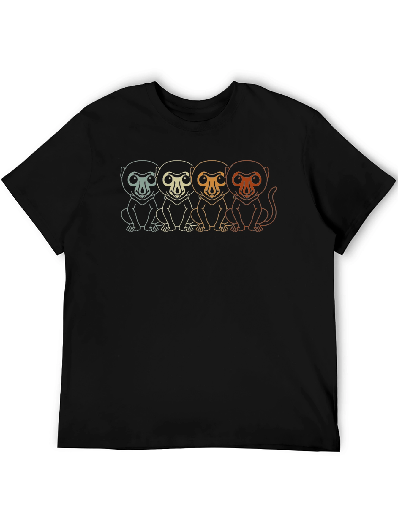 Retro Monkey Graphic Tee - Unique Design Soft Fabric