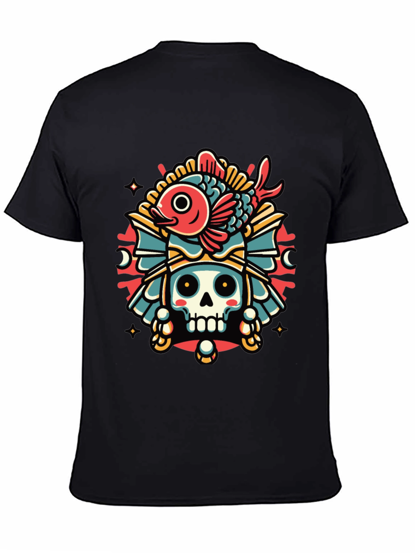 Skull & Fish Graphic Tee - Unique Design