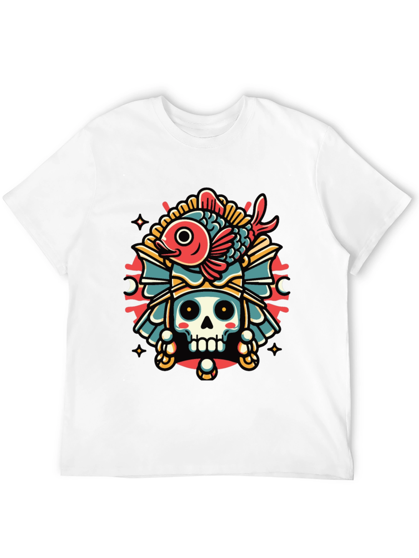 Skull & Fish Graphic Tee - Unique Design