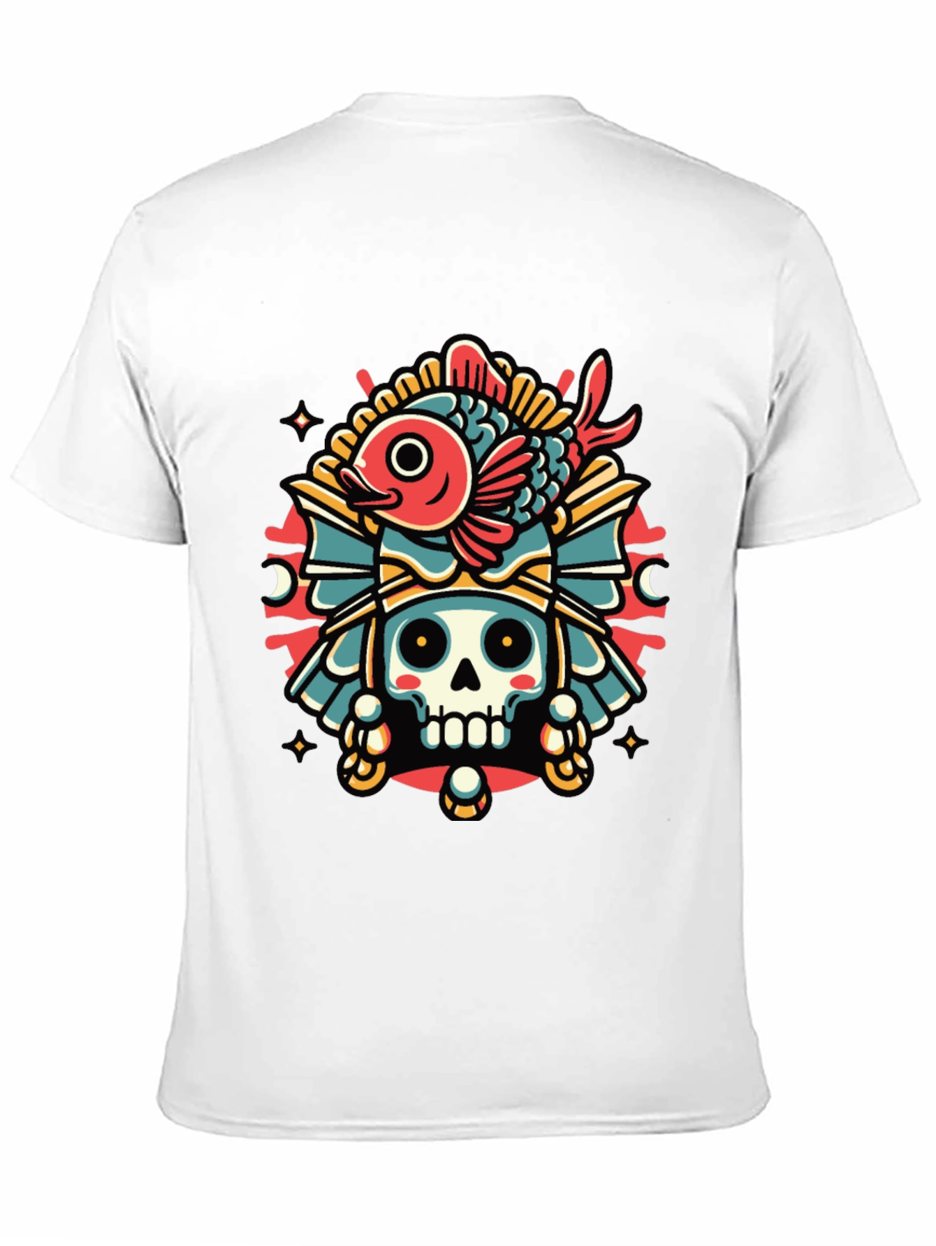Skull & Fish Graphic Tee - Unique Design