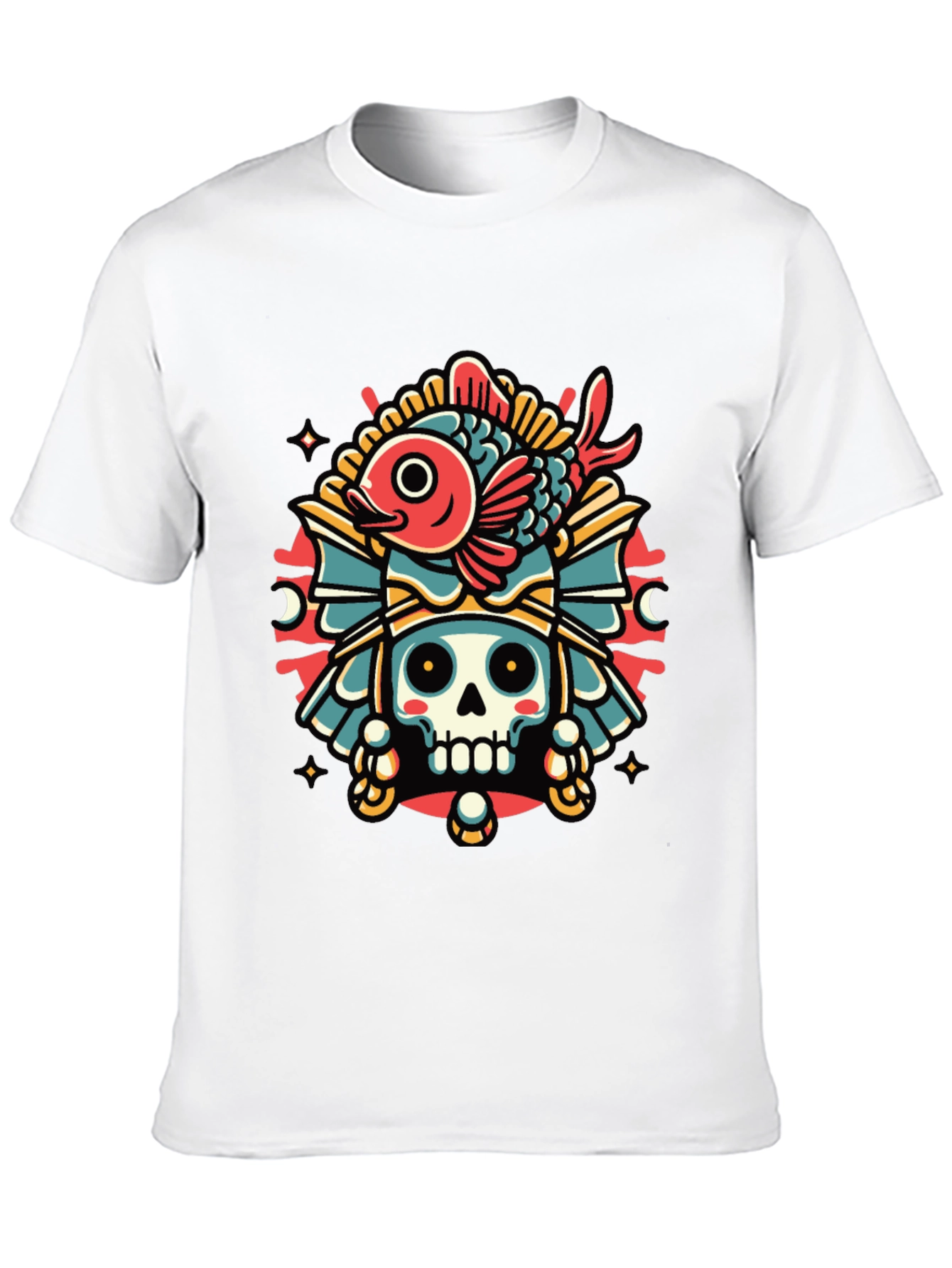 Skull & Fish Graphic Tee - Unique Design