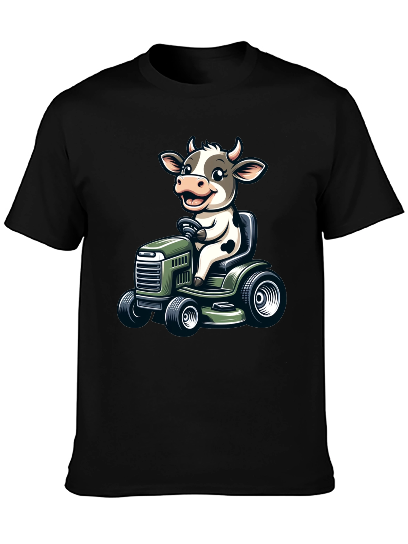 Cow on a Mower T-Shirt - Quirky Graphic Tee