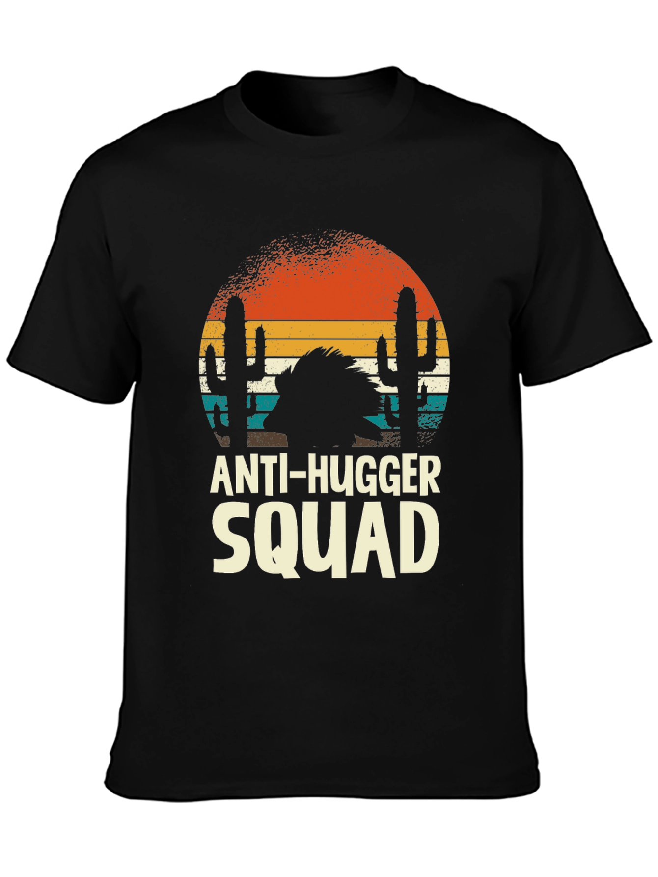 Anti-Hugger Squad Graphic Tee - Desert Sunset Design