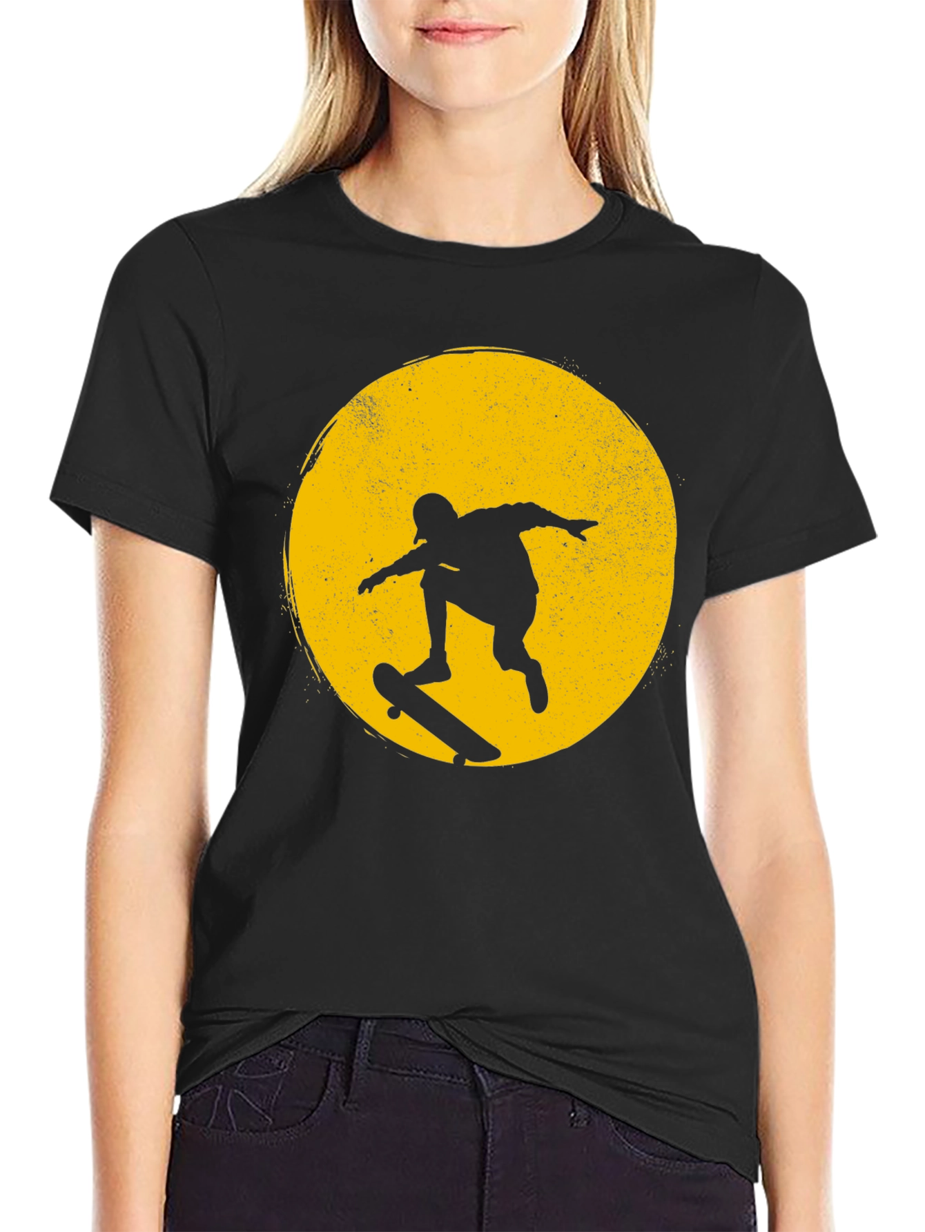 Skater Silhouette Graphic Tee - Mens Black T-Shirt