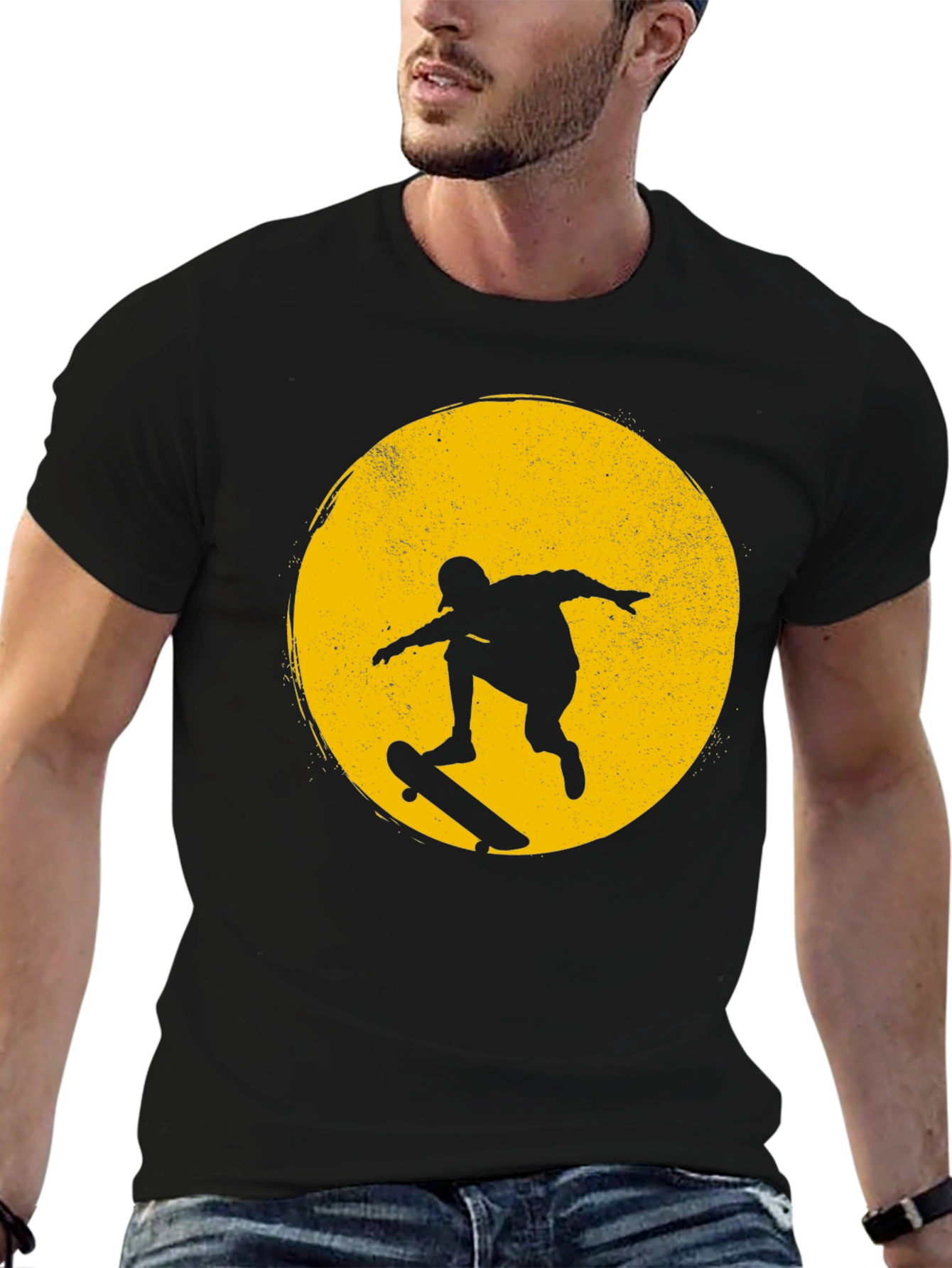 Skater Silhouette Graphic Tee - Mens Black T-Shirt