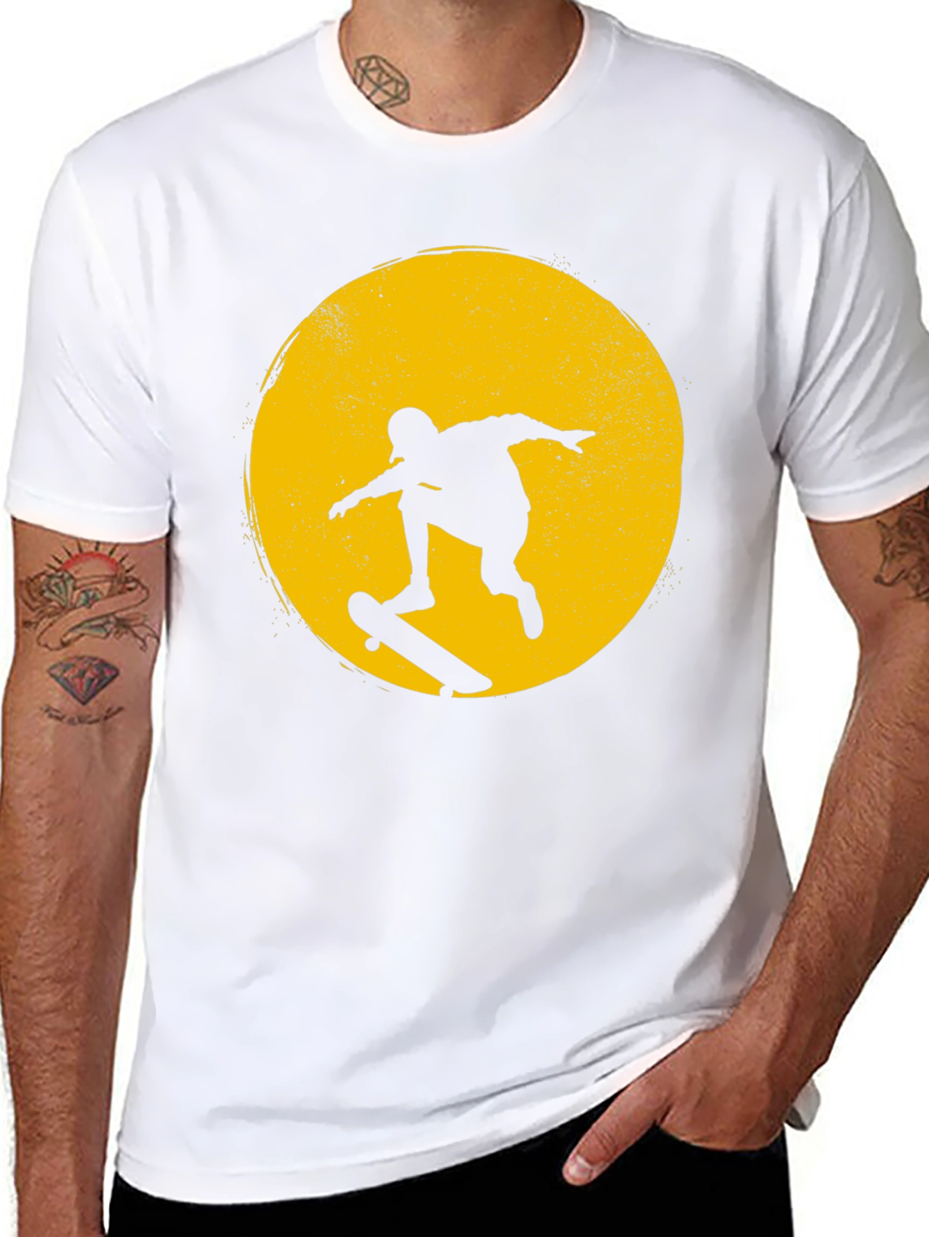 Skater Silhouette Graphic Tee - Mens Black T-Shirt