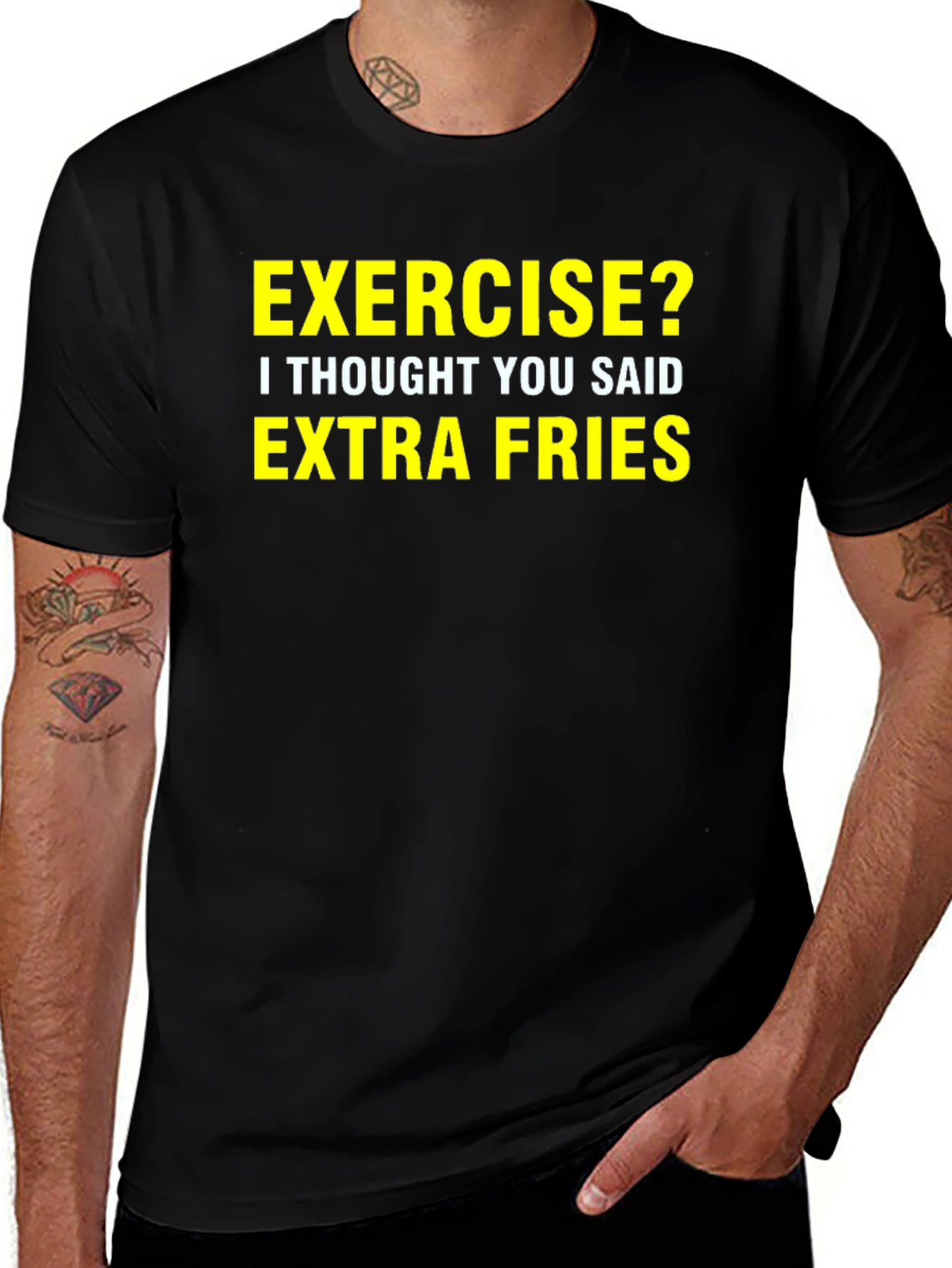 Funny Exercise Extra Fries T-Shirt