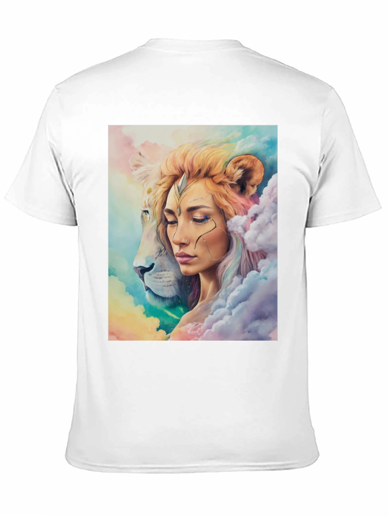 Lion Woman Graphic T-Shirt - Artistic Design