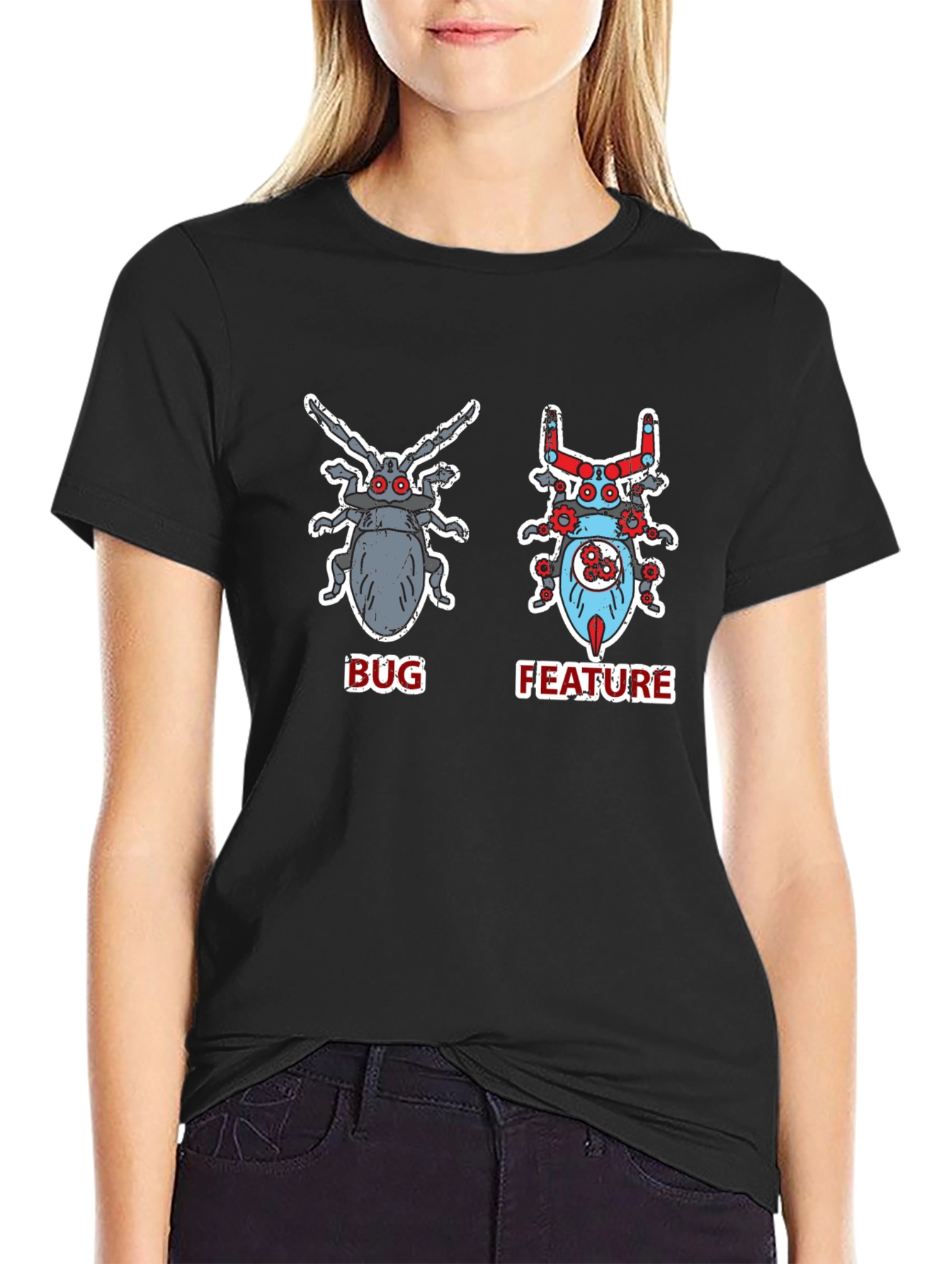 Bug vs. Feature T-Shirt - Programmer Humor Tee
