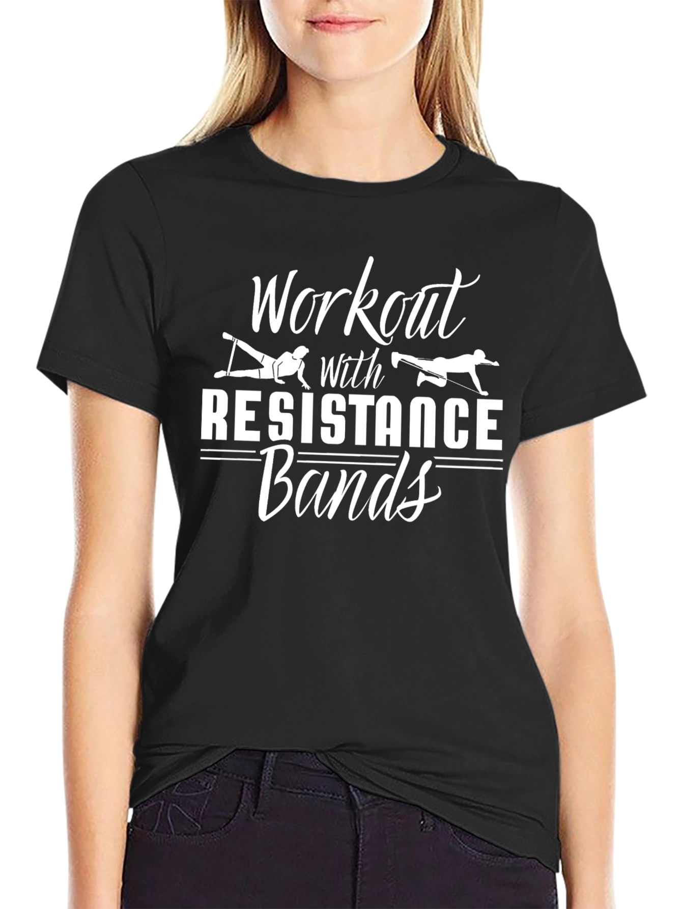 Workout with Resistance Bands Graphic T-Shirt