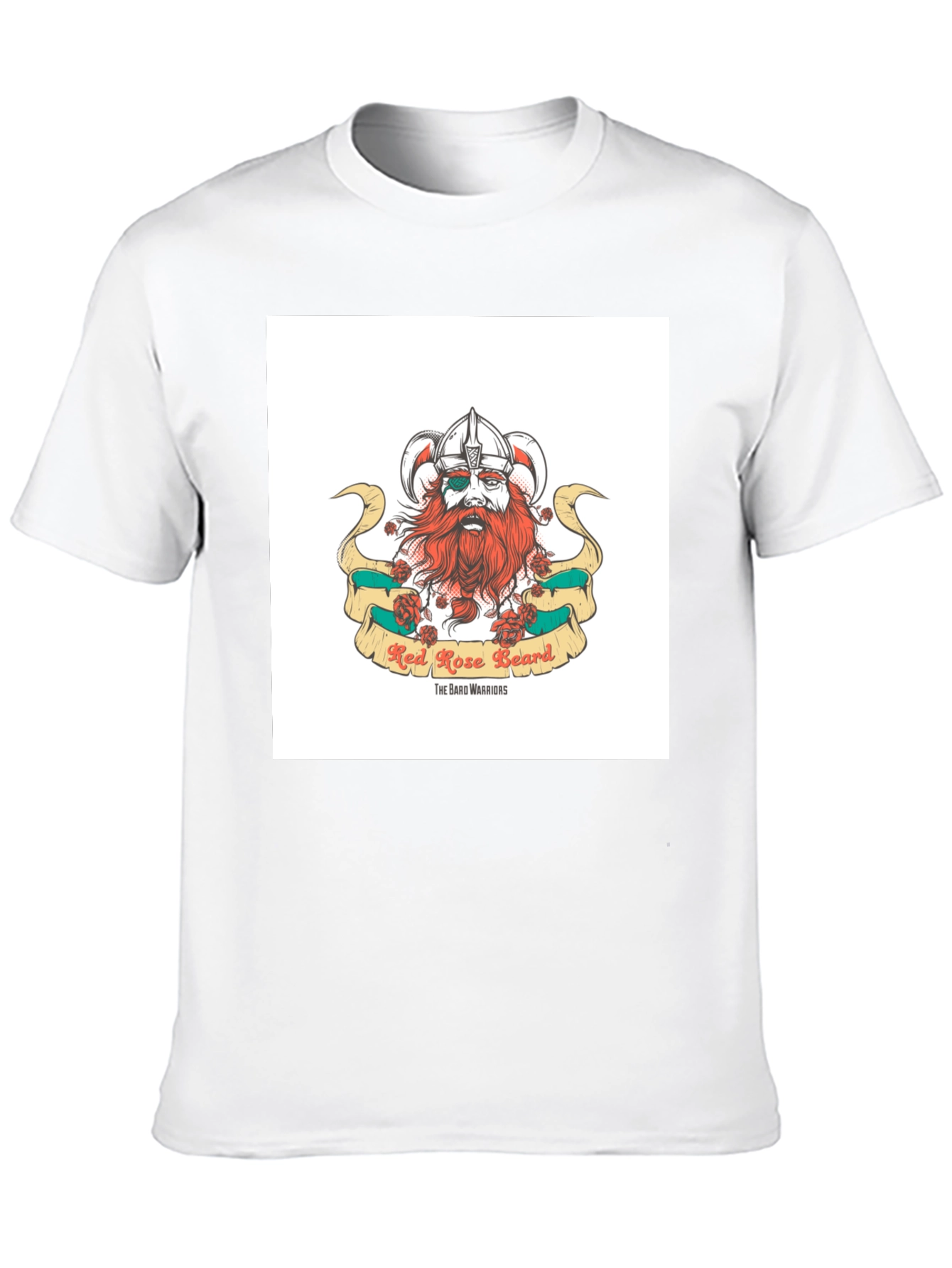 Red Rose Beard Viking Graphic T-Shirt