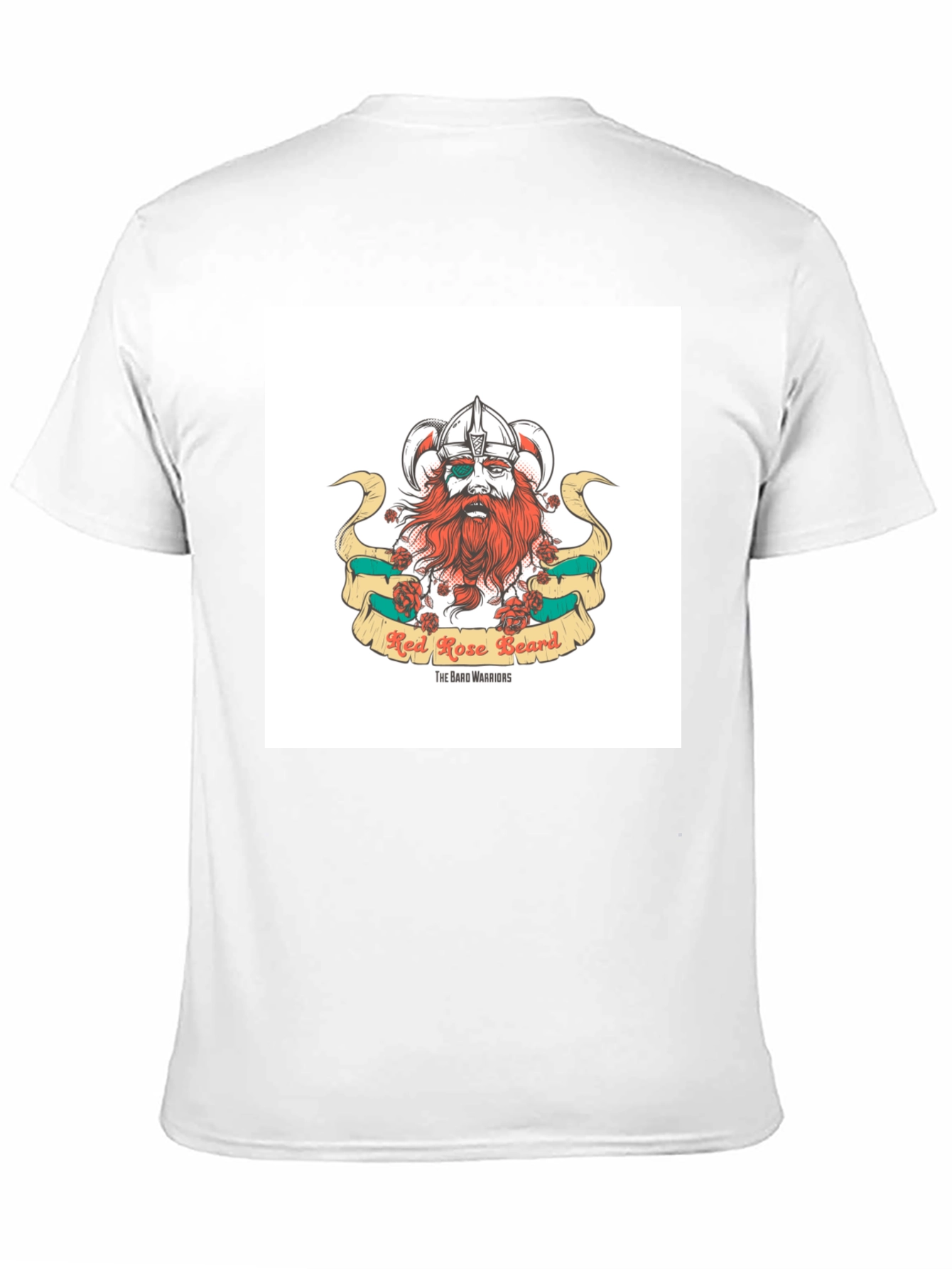 Red Rose Beard Viking Graphic T-Shirt