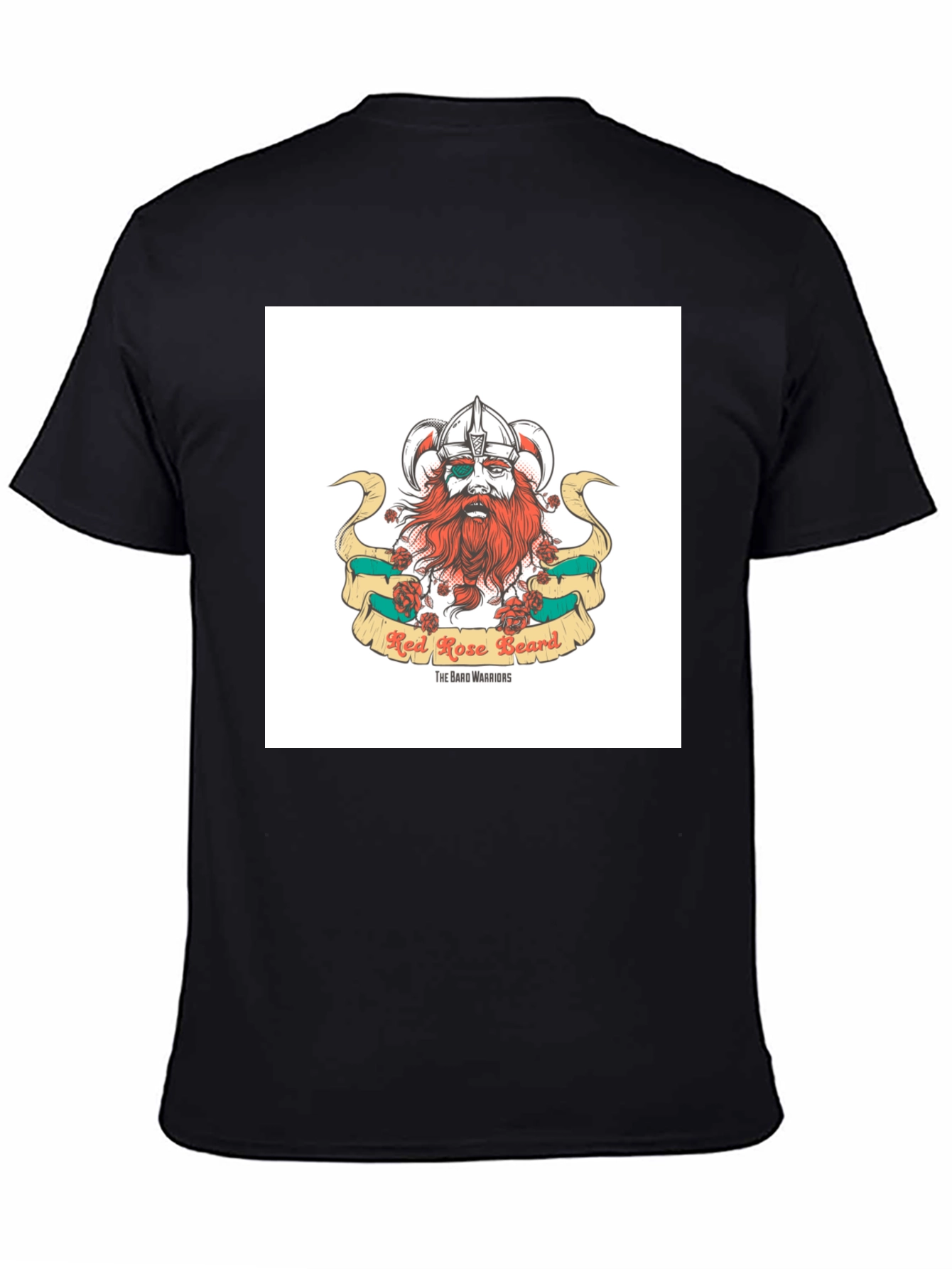 Red Rose Beard Viking Graphic T-Shirt