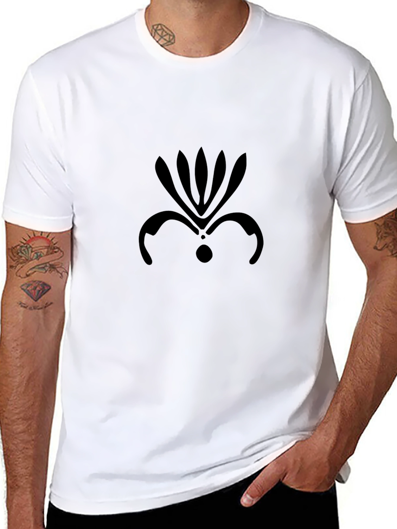 Modern Abstract Design T-Shirt - Black