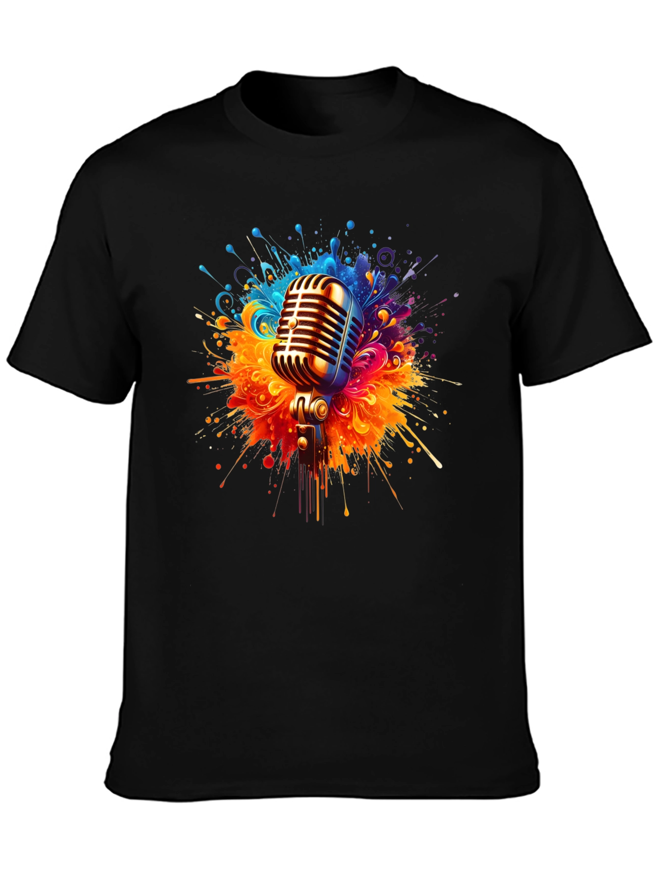 Retro Microphone T-Shirt - Music Inspired Graphic Tee