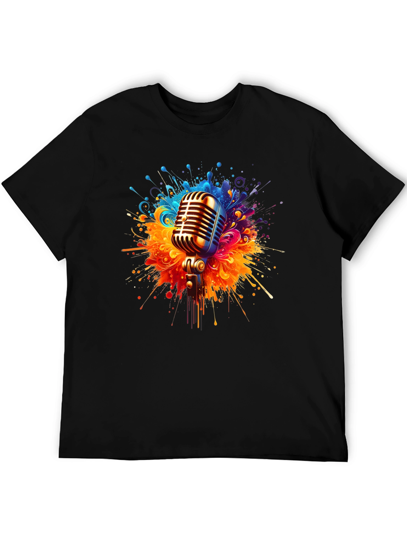 Retro Microphone T-Shirt - Music Inspired Graphic Tee
