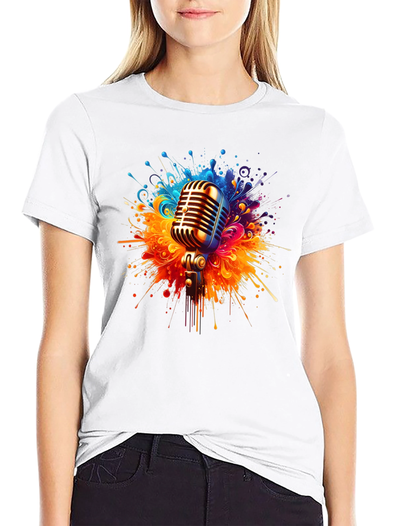 Retro Microphone T-Shirt - Music Inspired Graphic Tee