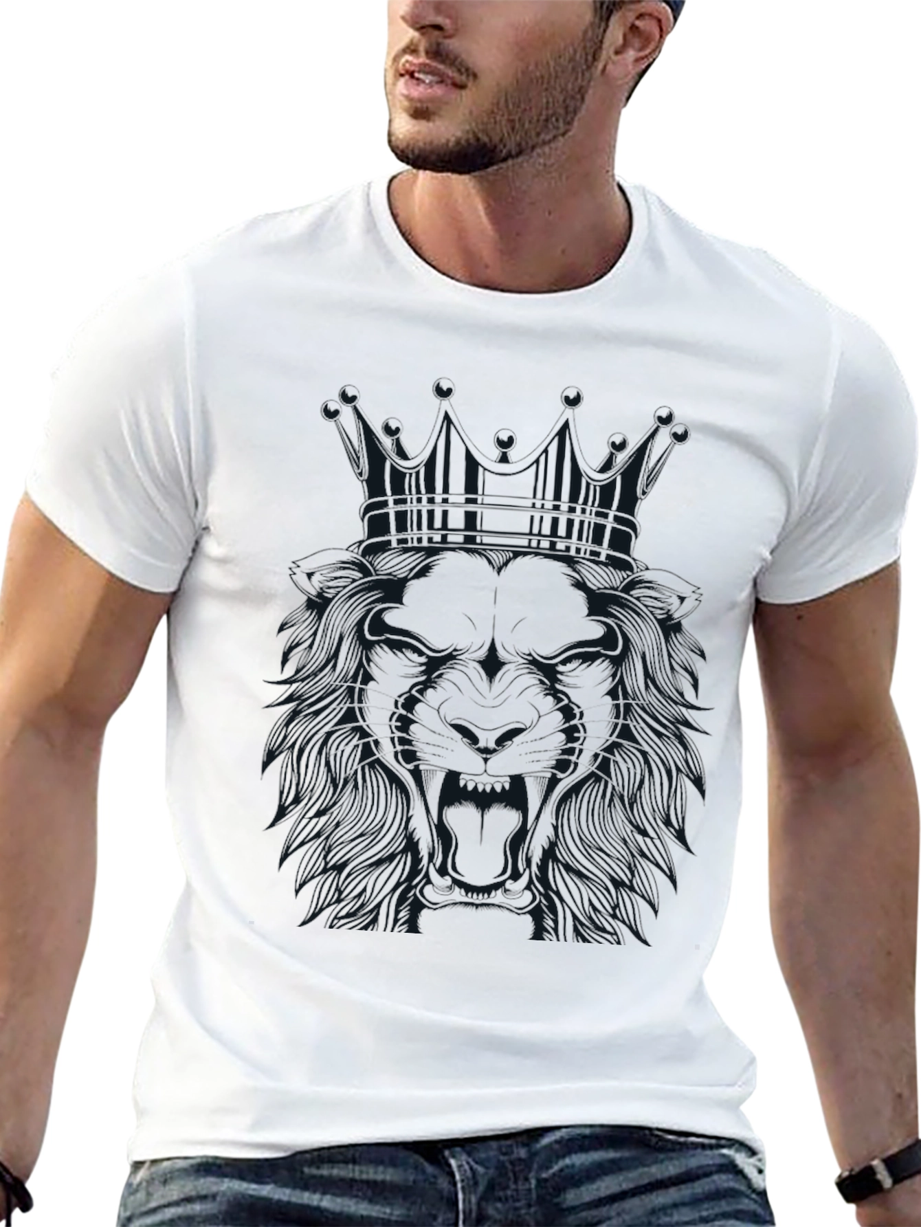 Lion King Graphic Tee - Stylish Mens Black T-Shirt