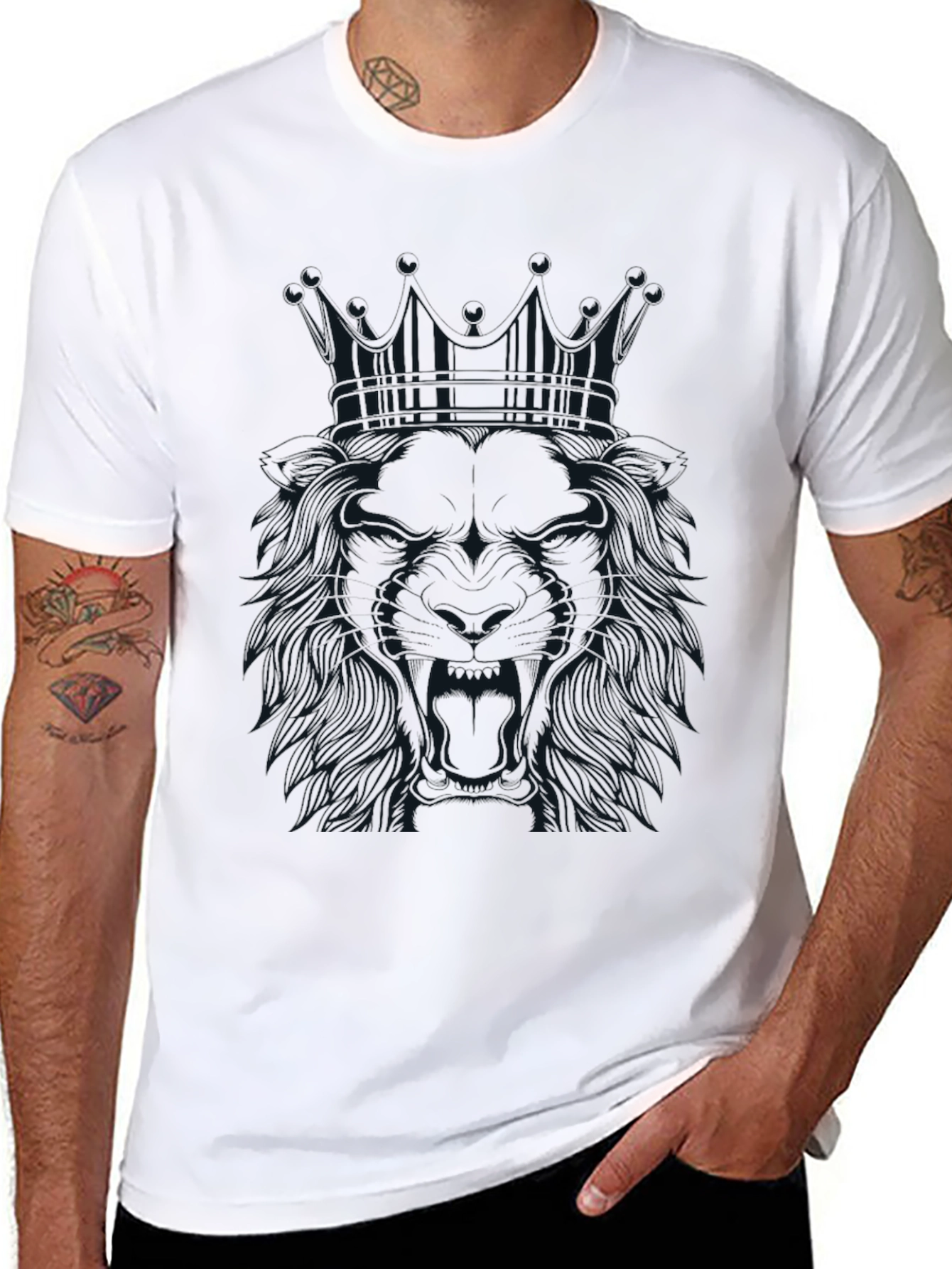 Lion King Graphic Tee - Stylish Mens Black T-Shirt