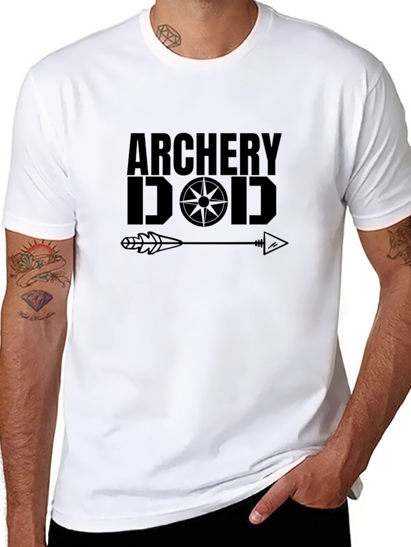Archery Dad Black Graphic T-Shirt