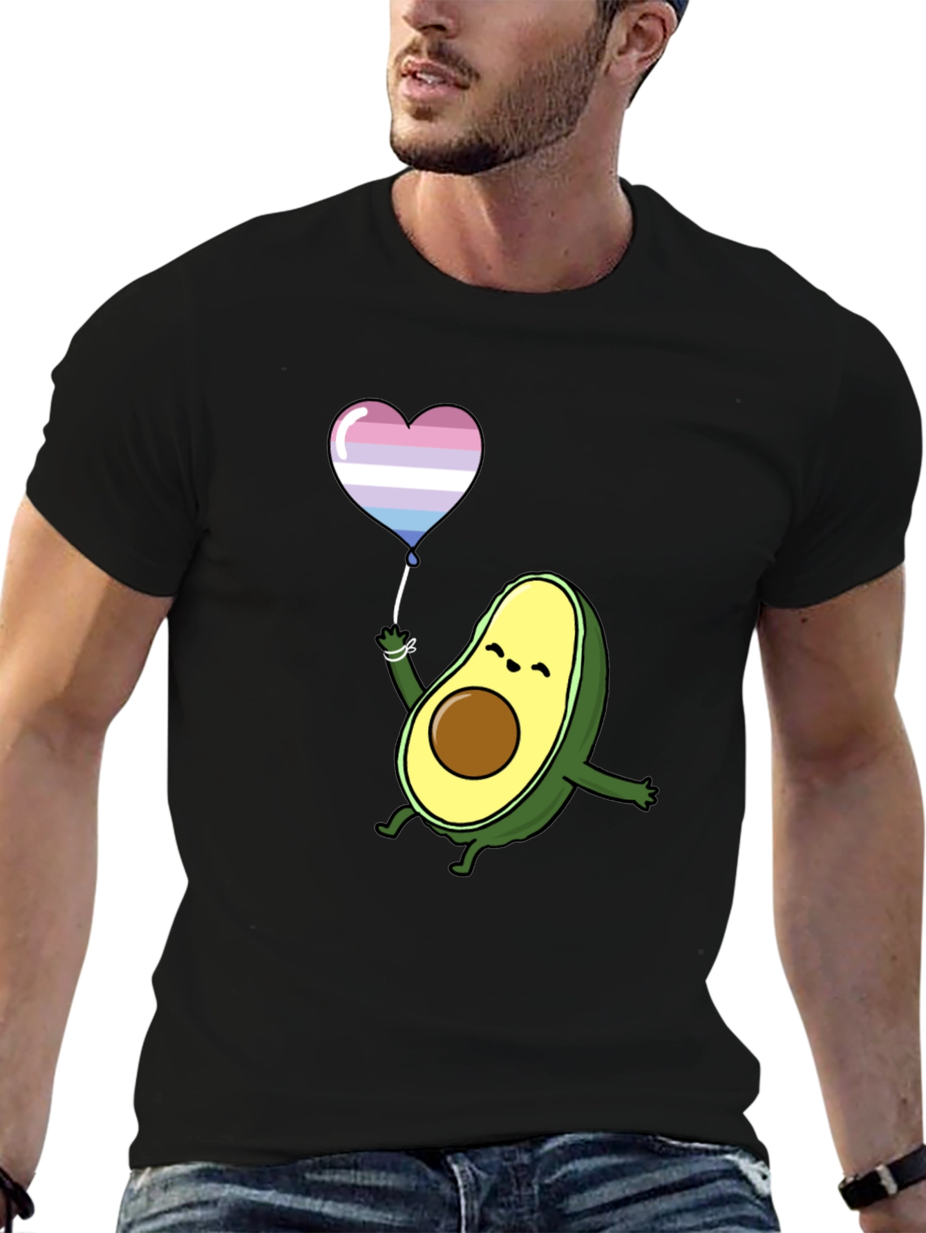 Avocado LGBT Pride Heart Balloon T-Shirt