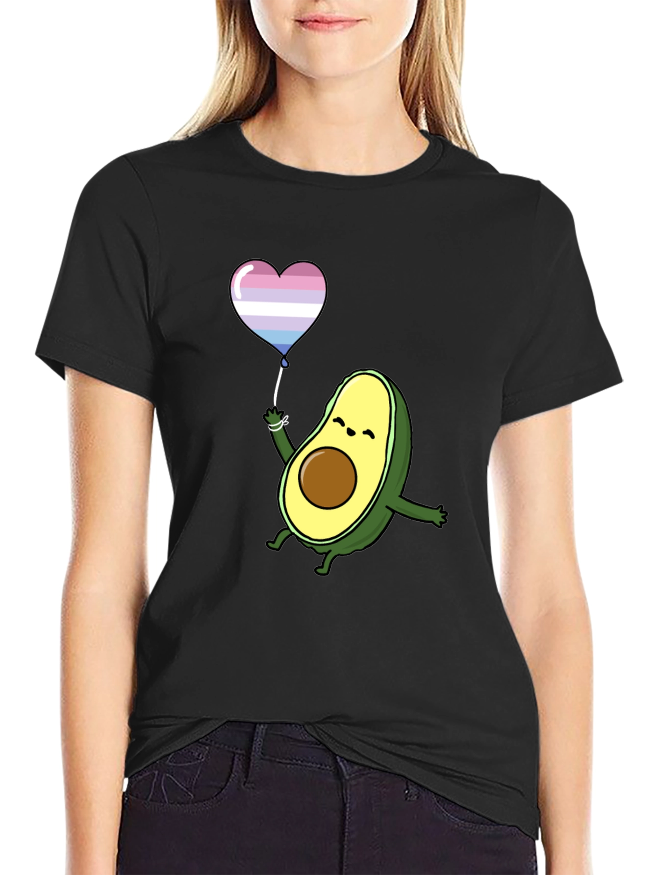 Avocado LGBT Pride Heart Balloon T-Shirt