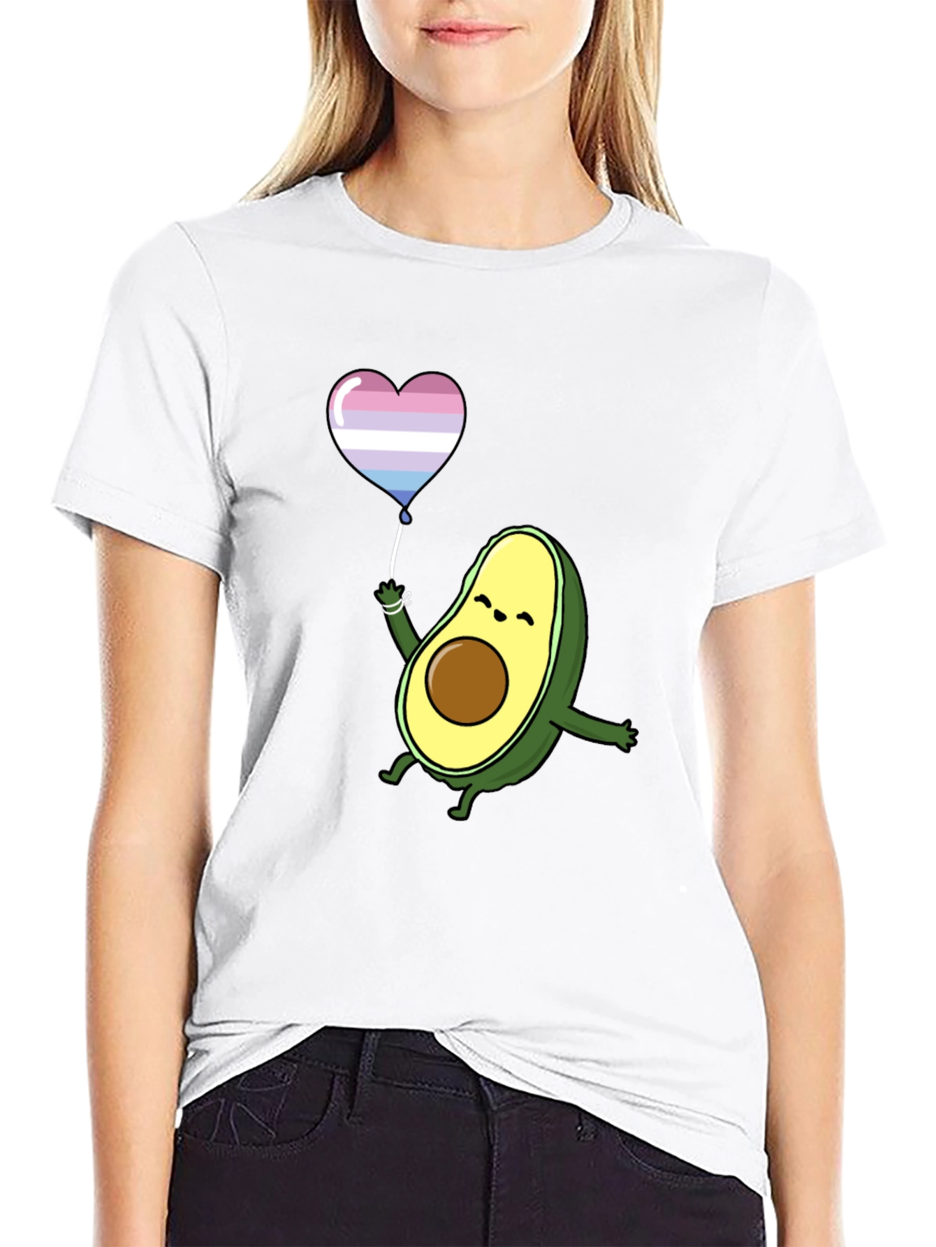 Avocado LGBT Pride Heart Balloon T-Shirt