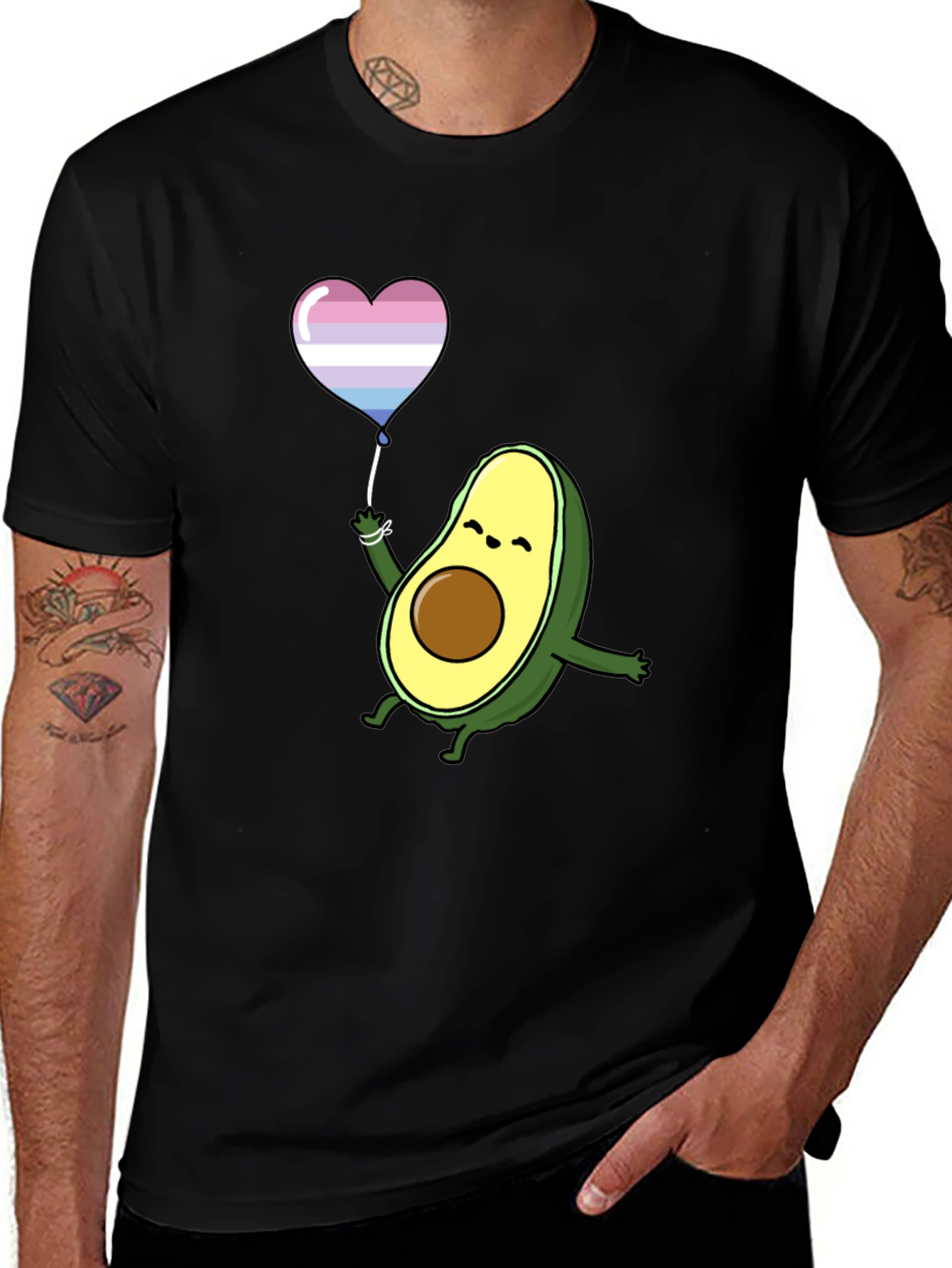 Avocado LGBT Pride Heart Balloon T-Shirt