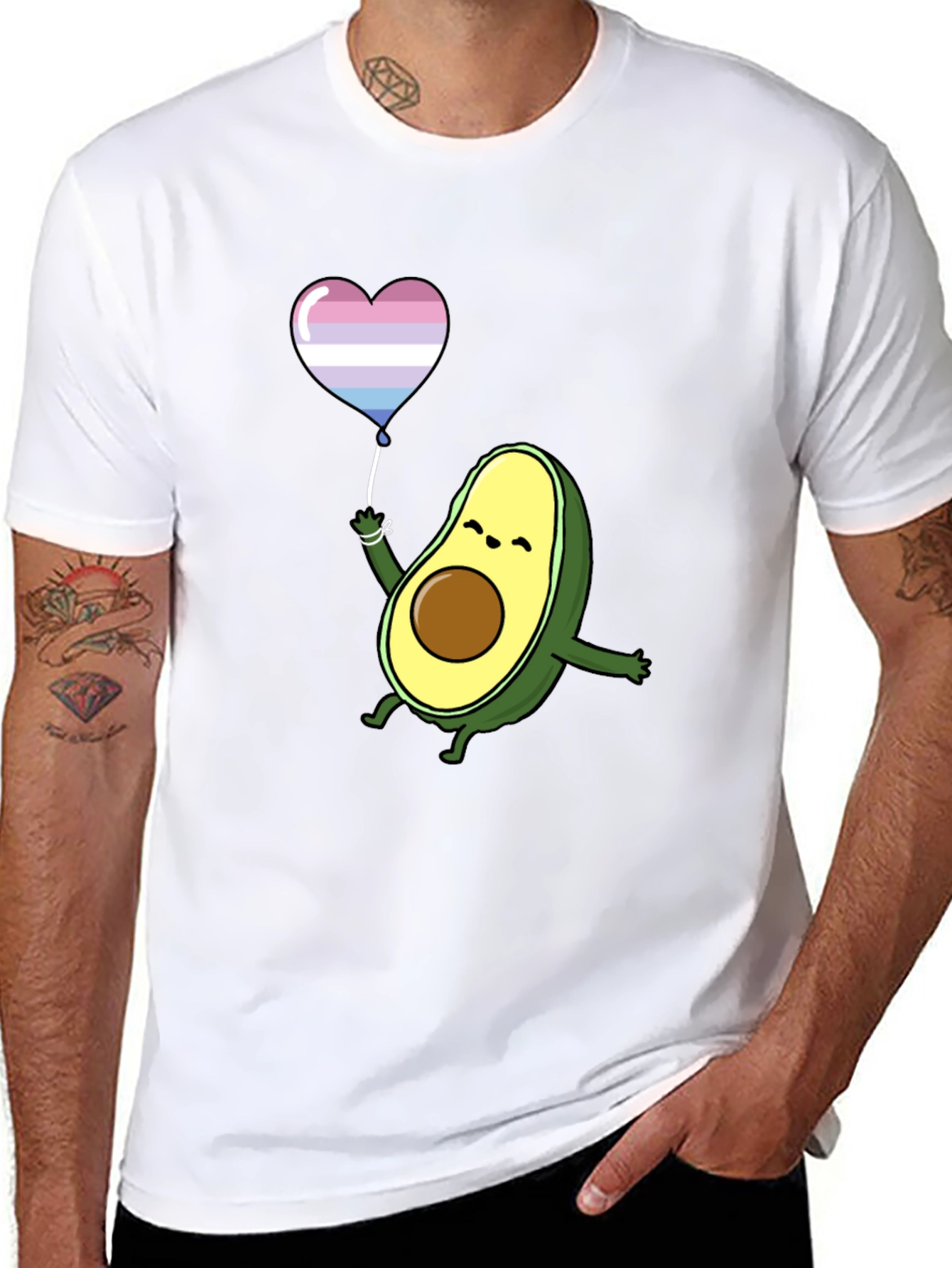 Avocado LGBT Pride Heart Balloon T-Shirt