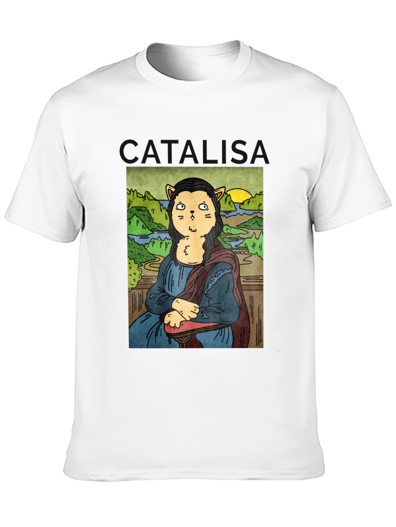Cat Mona Lisa Graphic T-Shirt - Unisex