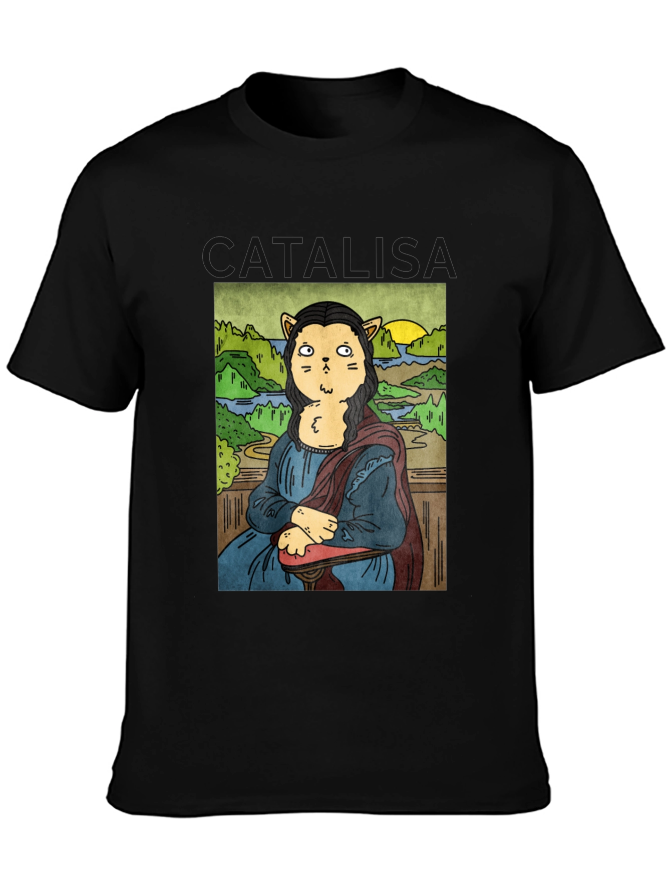 Cat Mona Lisa Graphic T-Shirt - Unisex