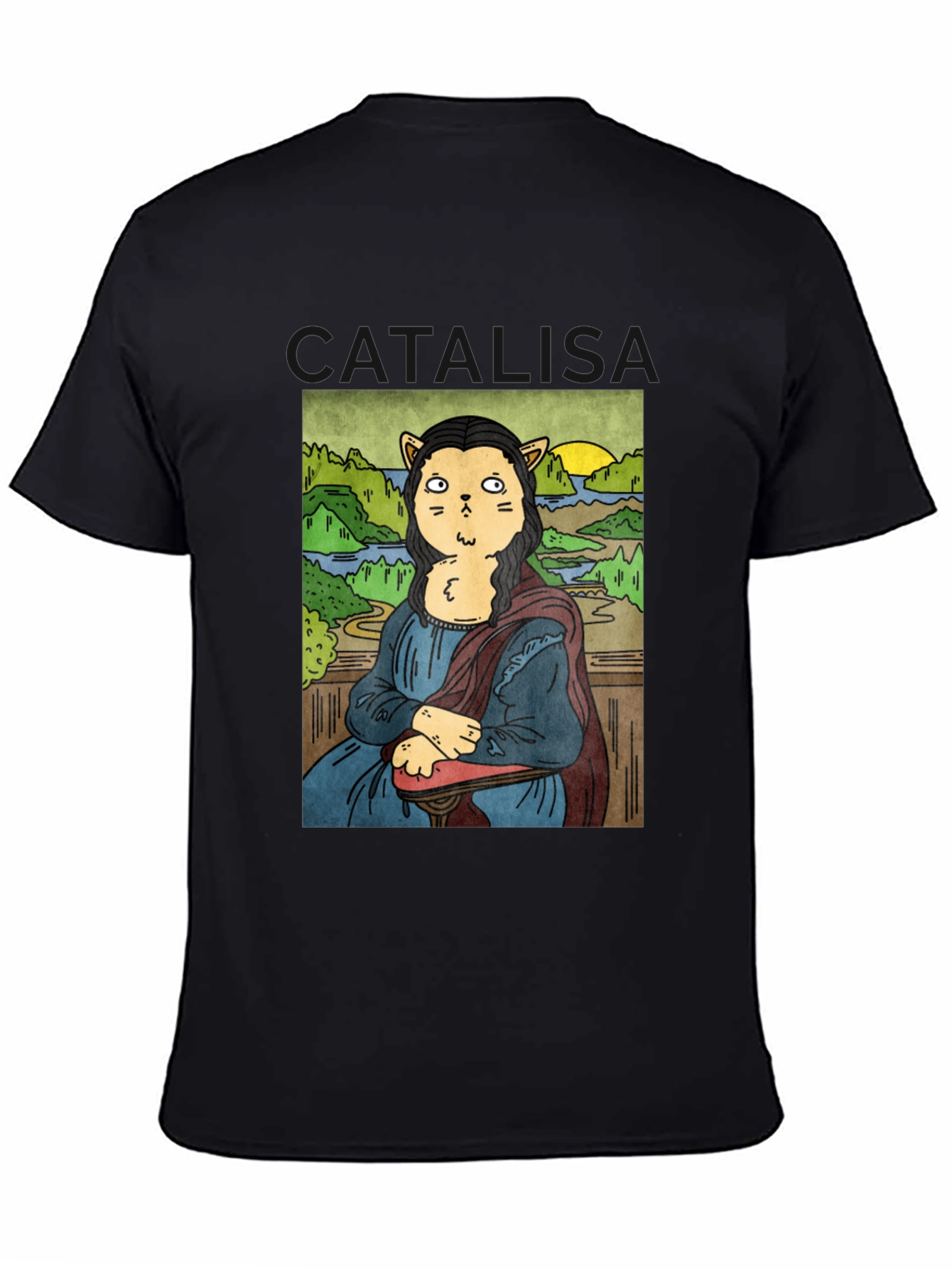 Cat Mona Lisa Graphic T-Shirt - Unisex