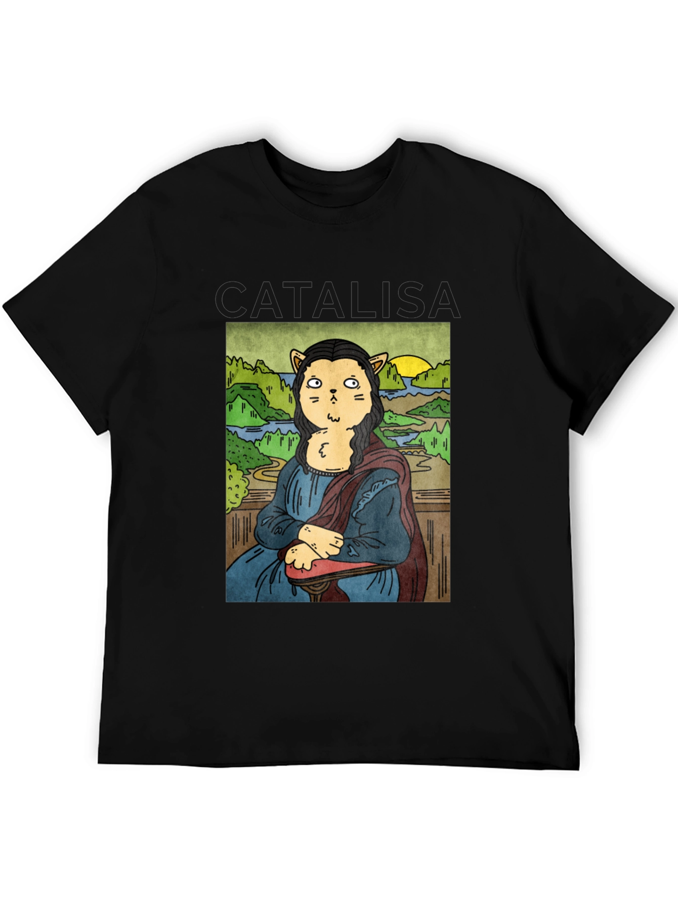Cat Mona Lisa Graphic T-Shirt - Unisex