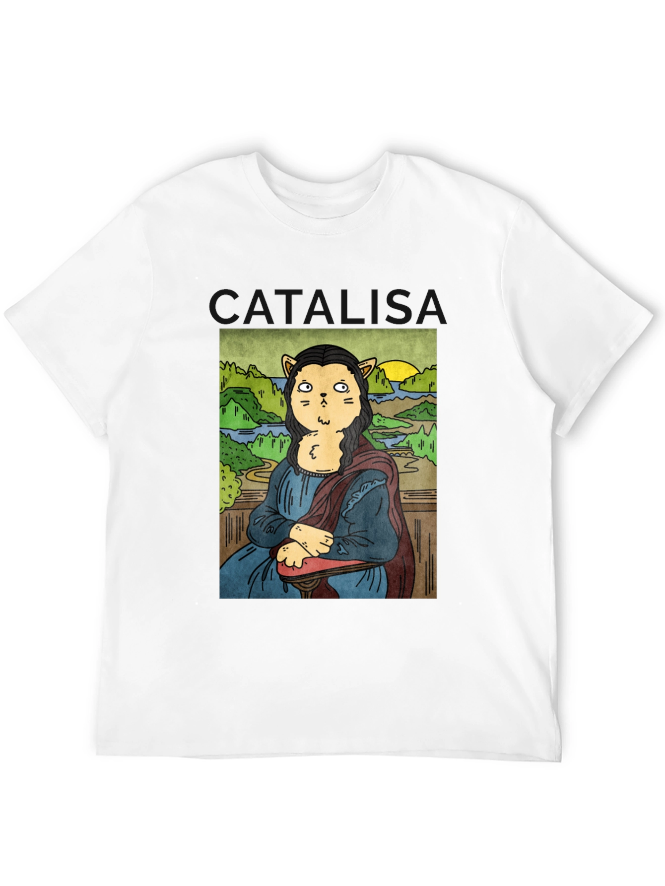 Cat Mona Lisa Graphic T-Shirt - Unisex