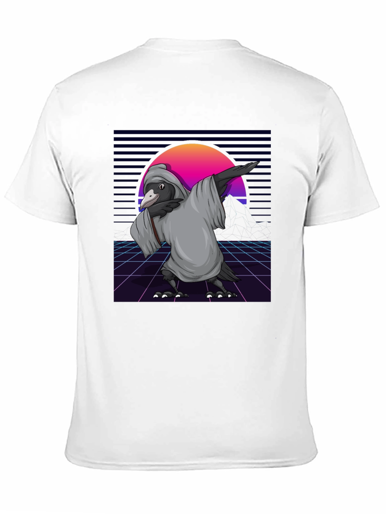 Retro Dabbing Crow T-Shirt - Synthwave Style