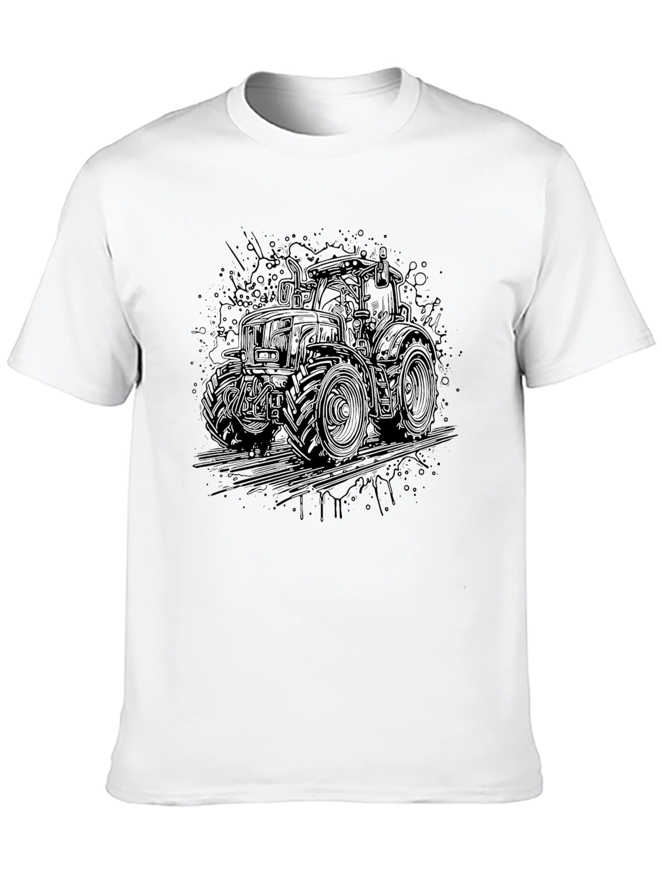 Tractor Graphic Tee - Bold Black Design