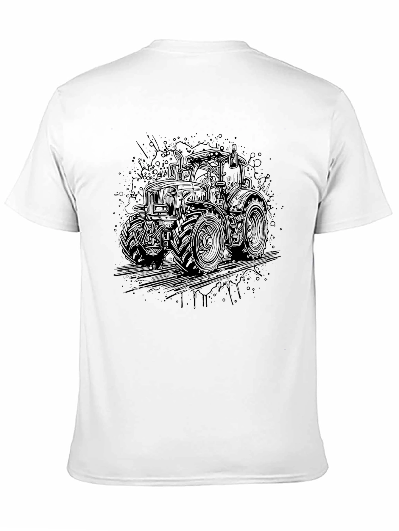 Tractor Graphic Tee - Bold Black Design