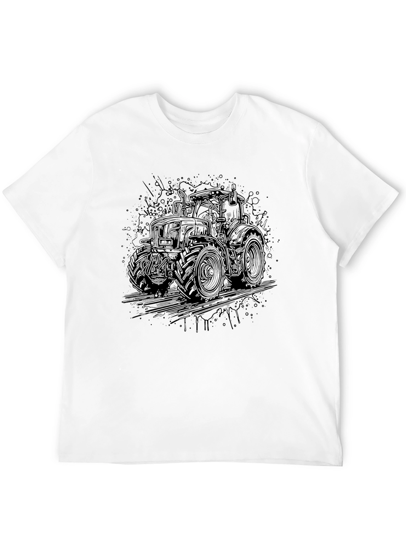 Tractor Graphic Tee - Bold Black Design