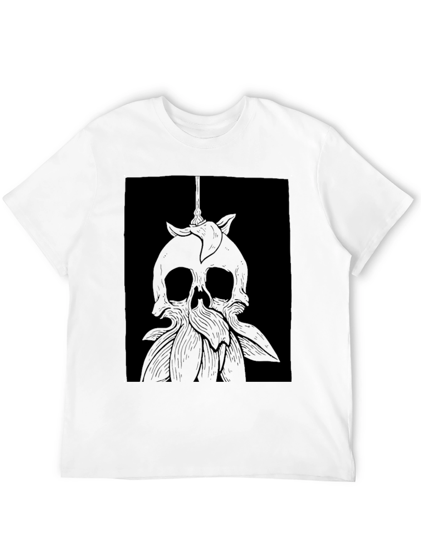 Skull & Flower Graphic Tee - Dark Aesthetic