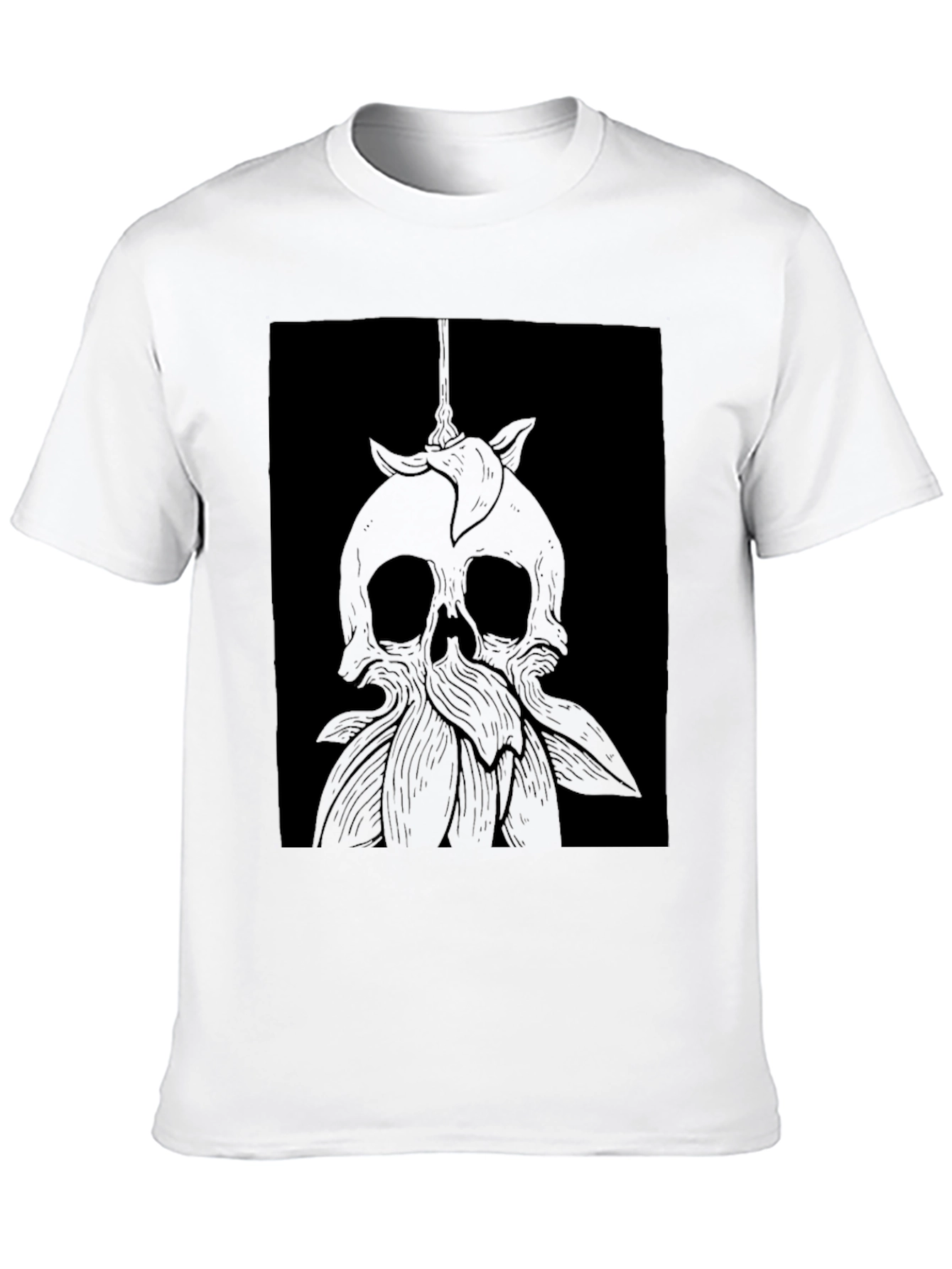 Skull & Flower Graphic Tee - Dark Aesthetic