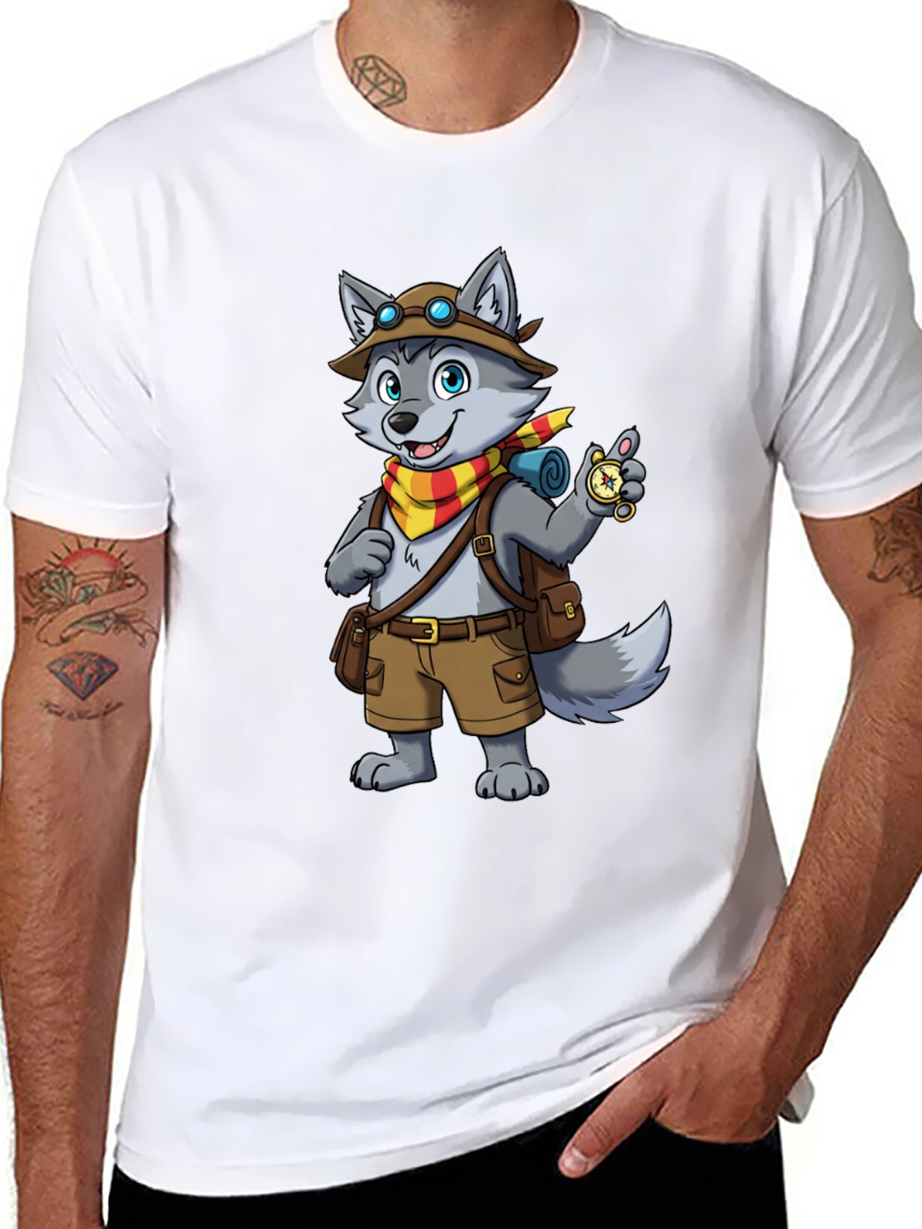 Adventurer Wolf Graphic Tee - Black Cotton