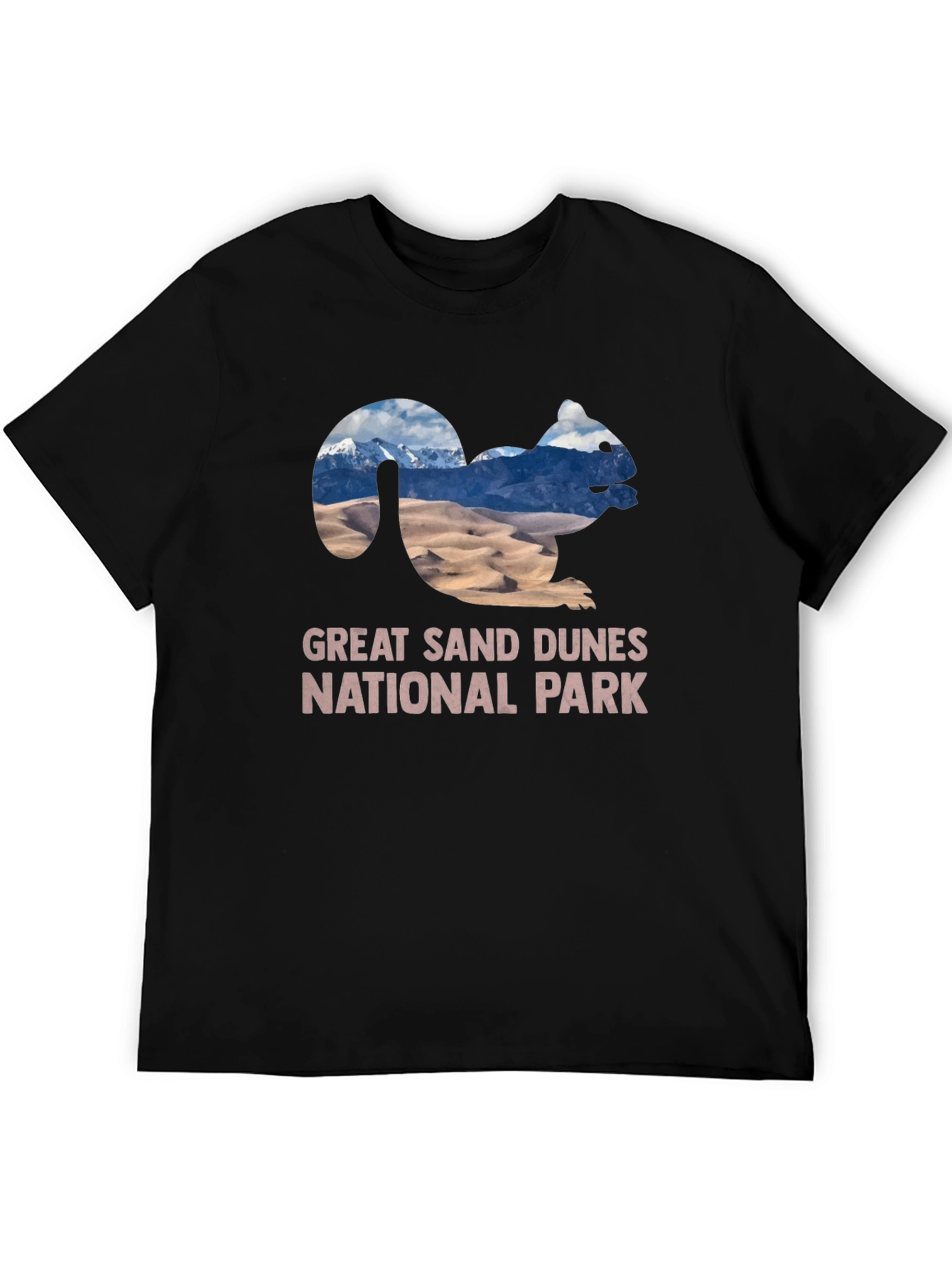 Great Sand Dunes NP Squirrel Black T-Shirt
